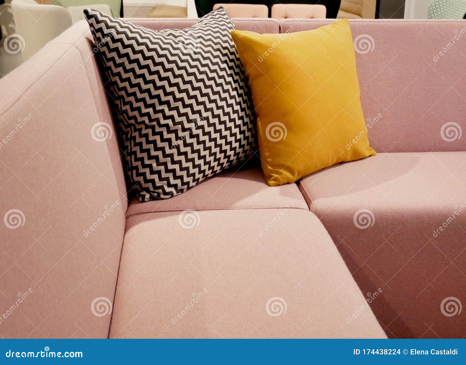 Colorful Sofa with Cushions Stock Photo Image of table, comfortable