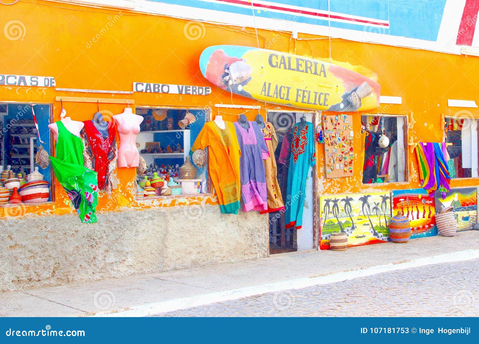 Souvenir Shop Clothing Arts, Cape Verde Editorial Stock Photo of commercial: 107181753