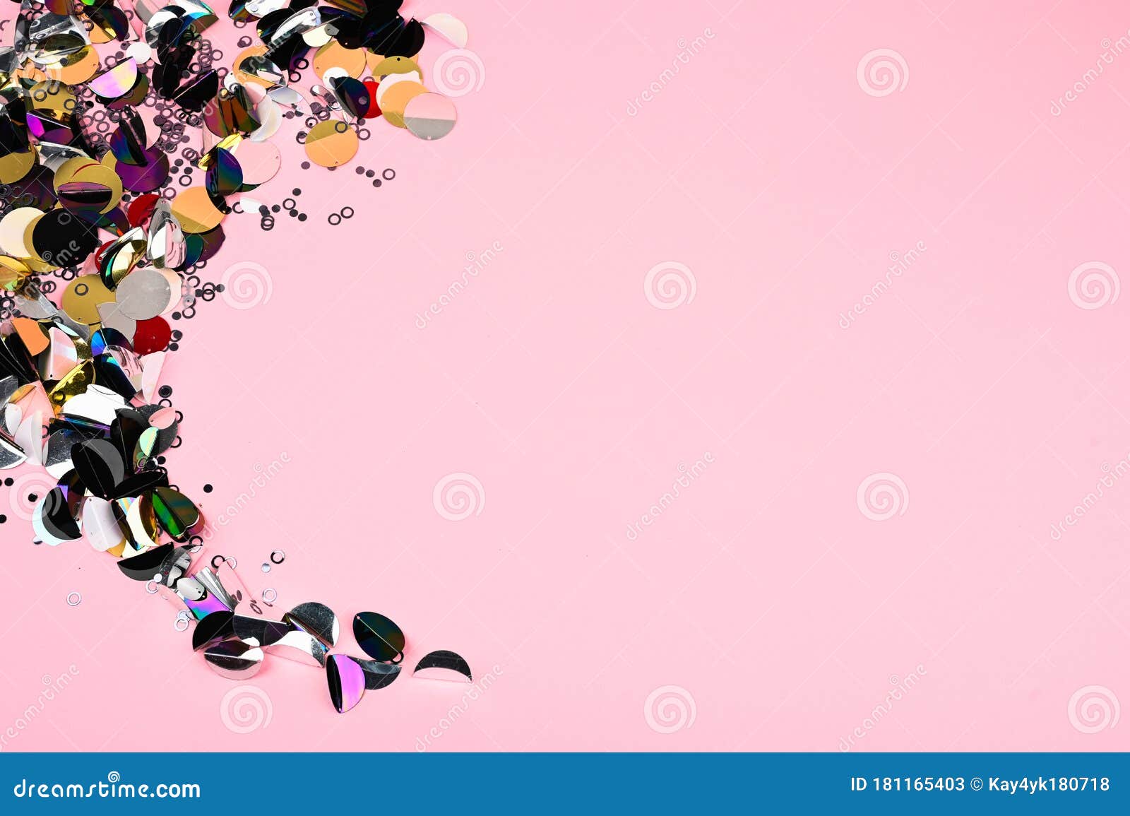 Colorful Sparkles on Pastel Pink Background. Festive Holiday Backdrop Stock  Image - Image of confetti, blue: 181165403
