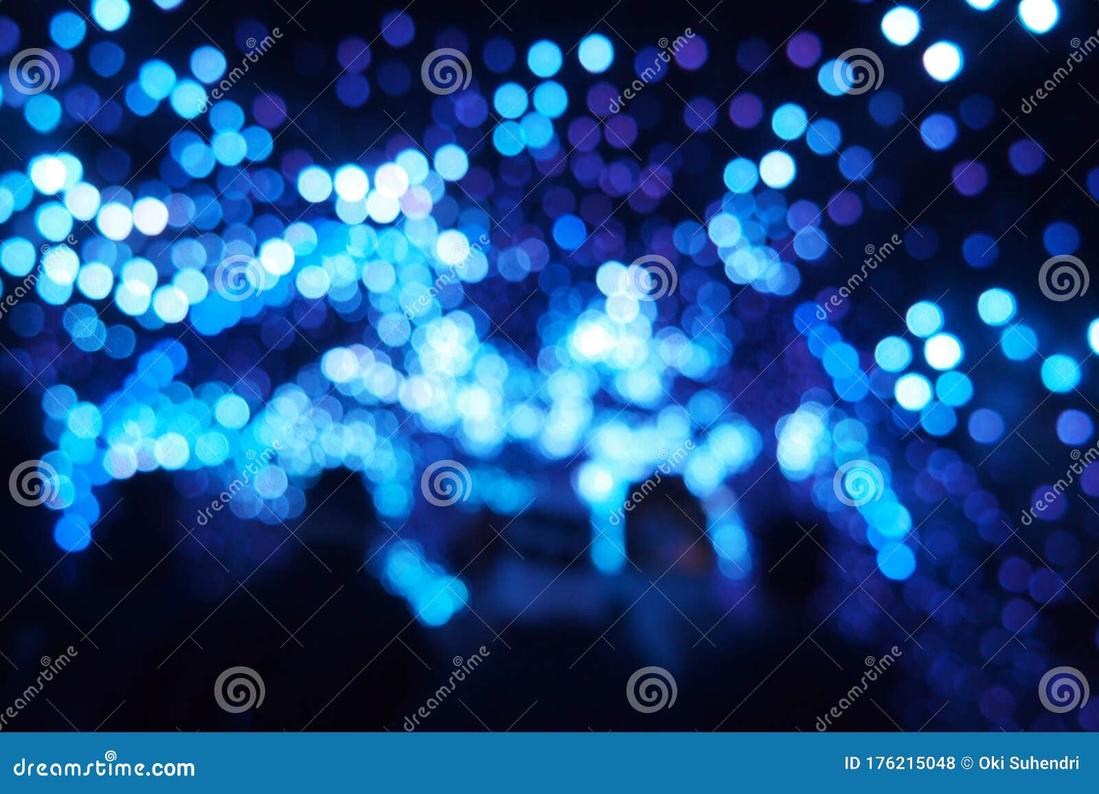 Colorful Sparkling Lights In Gwangmyeong Cave, South Korea. Blurred Background. Stock Photo ...