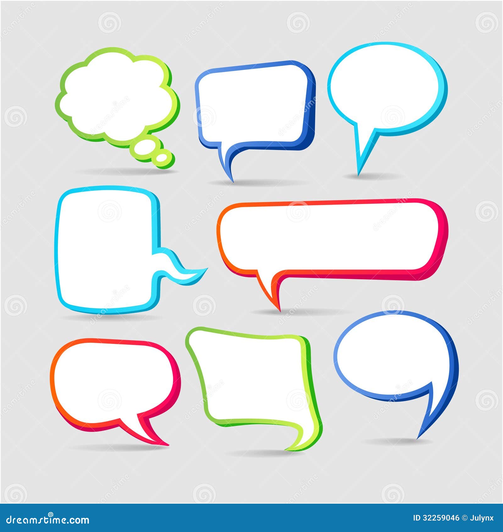 colorful speech bubble frames