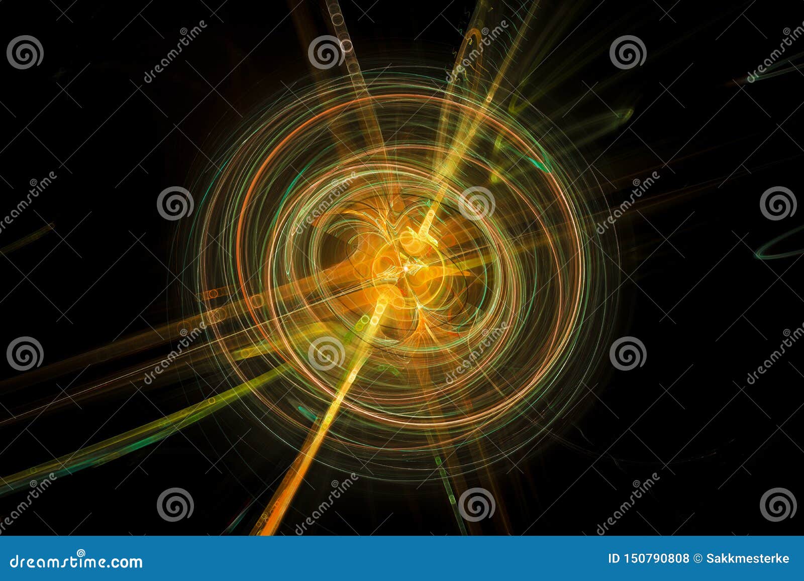Colorful Spinning Energy Ball with Trajectories Stock Illustration Illustration of burst
