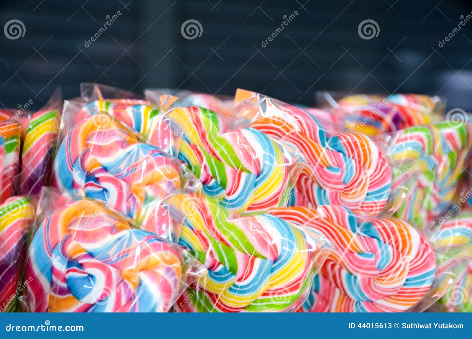 Colorful Spiral Lollipop Isolated On A Colored Background Stock Image ...