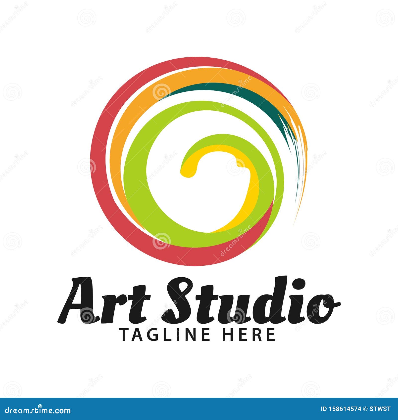 Colorful Splash Paint Art Studio Logo Designm Template Stock Vector