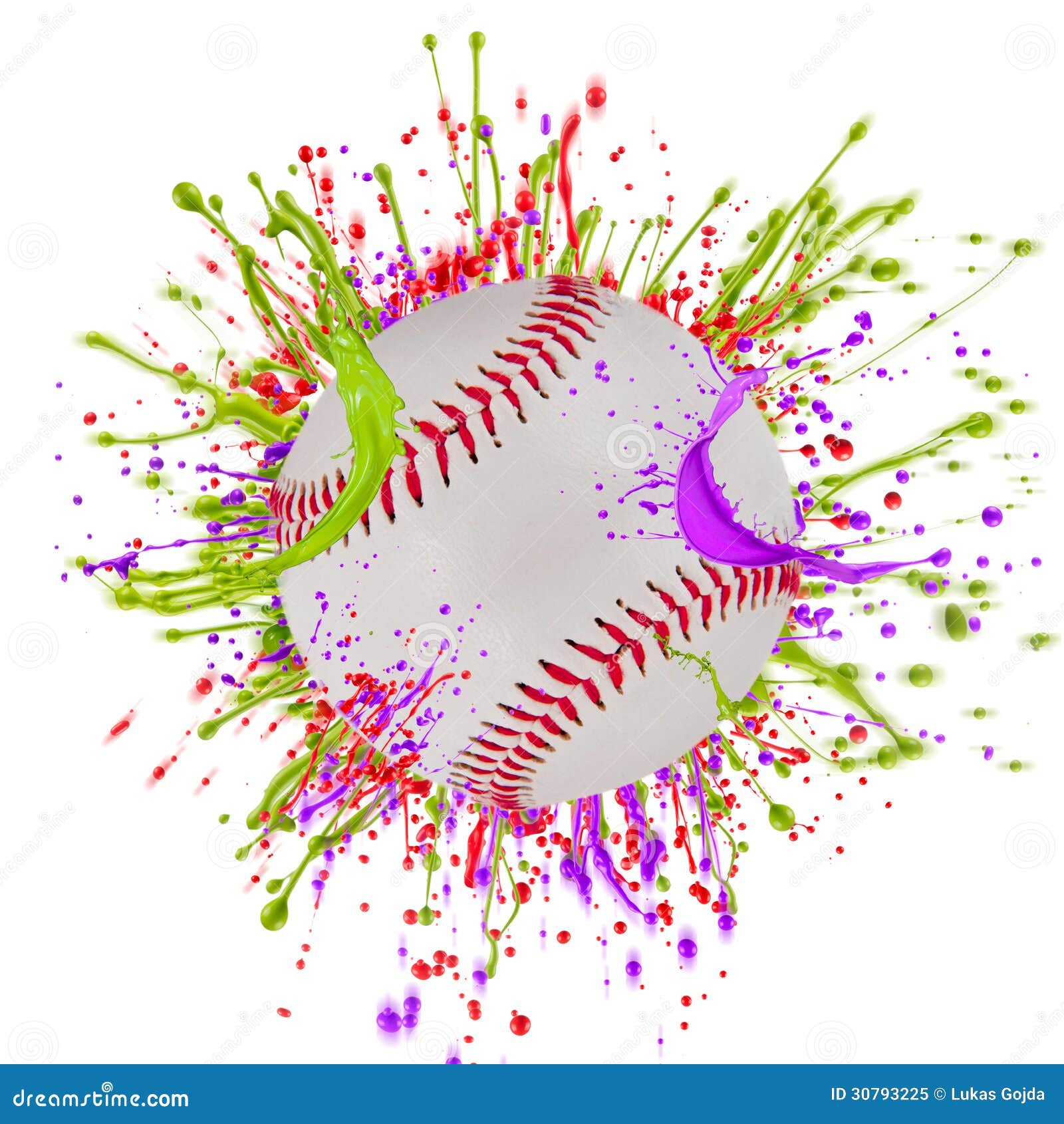 Colorful Splashing with Baseball Stock Illustration Illustration of