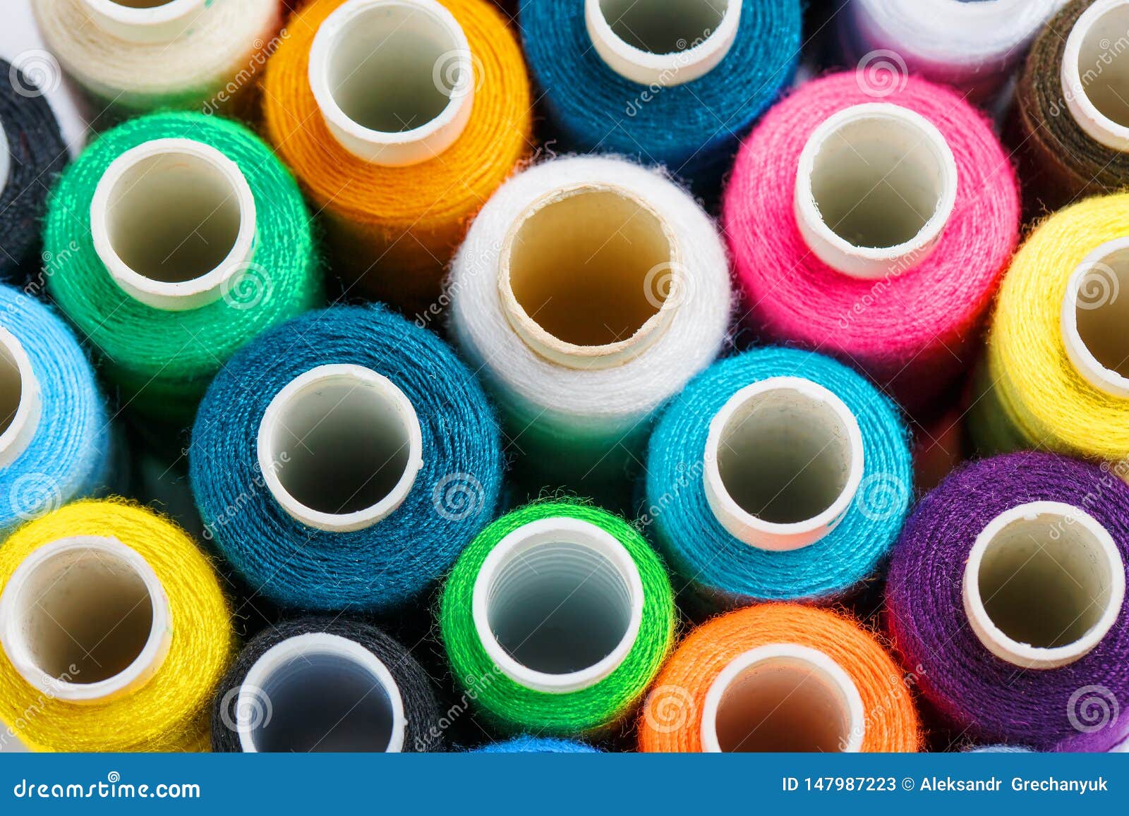 Colorful Spools of Sewing Thread. Colored Thread for Sewing Stock Image