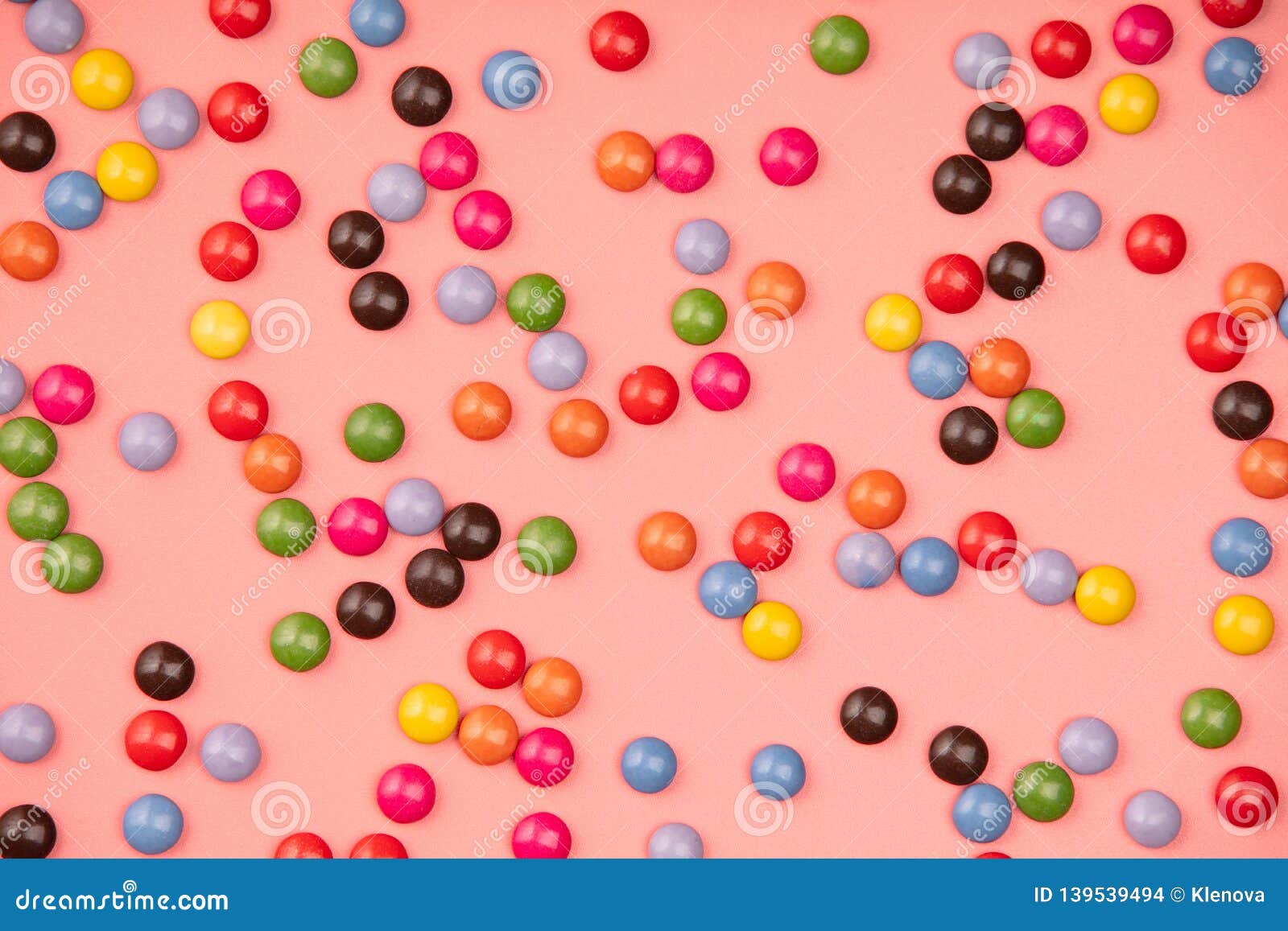 Colorful Sprinkles On Pink Background, Flat Lay Stock Photo Image of