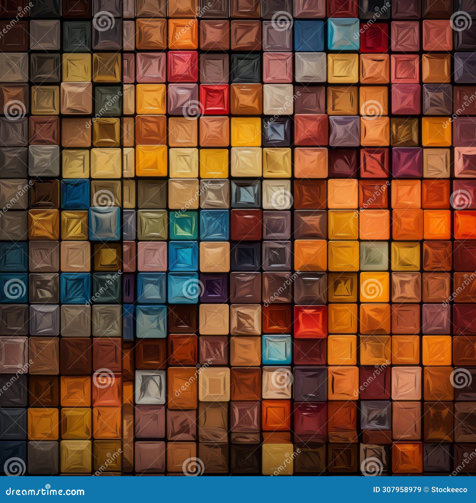 colorful square wall: a texture-rich tonalist masterpiece
