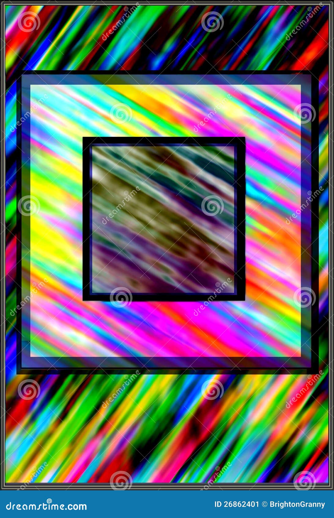 colorful background with square frames superposed