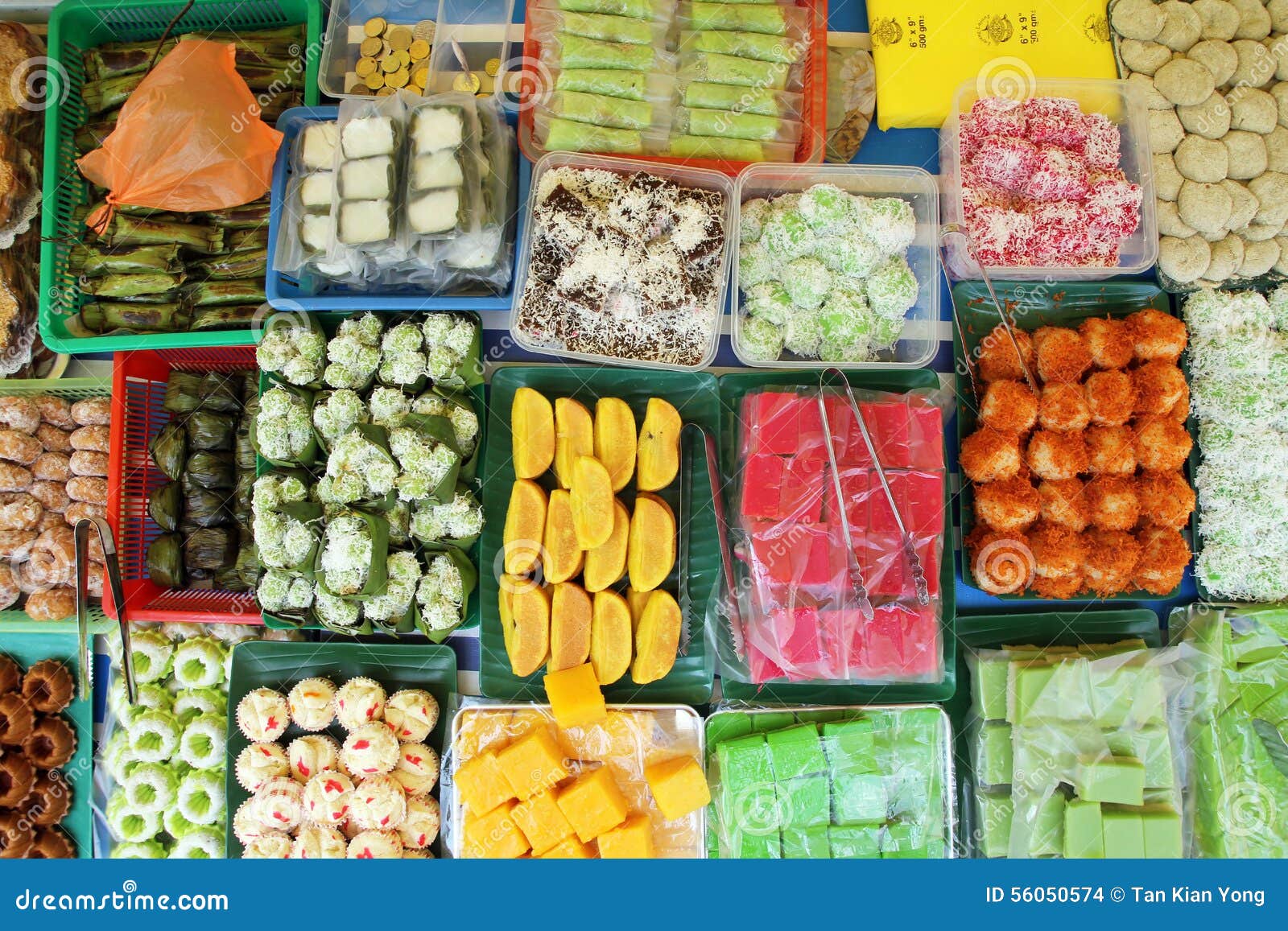 Colorful Sssortment Of Malaysian Kuih Pastry Stock Photo 