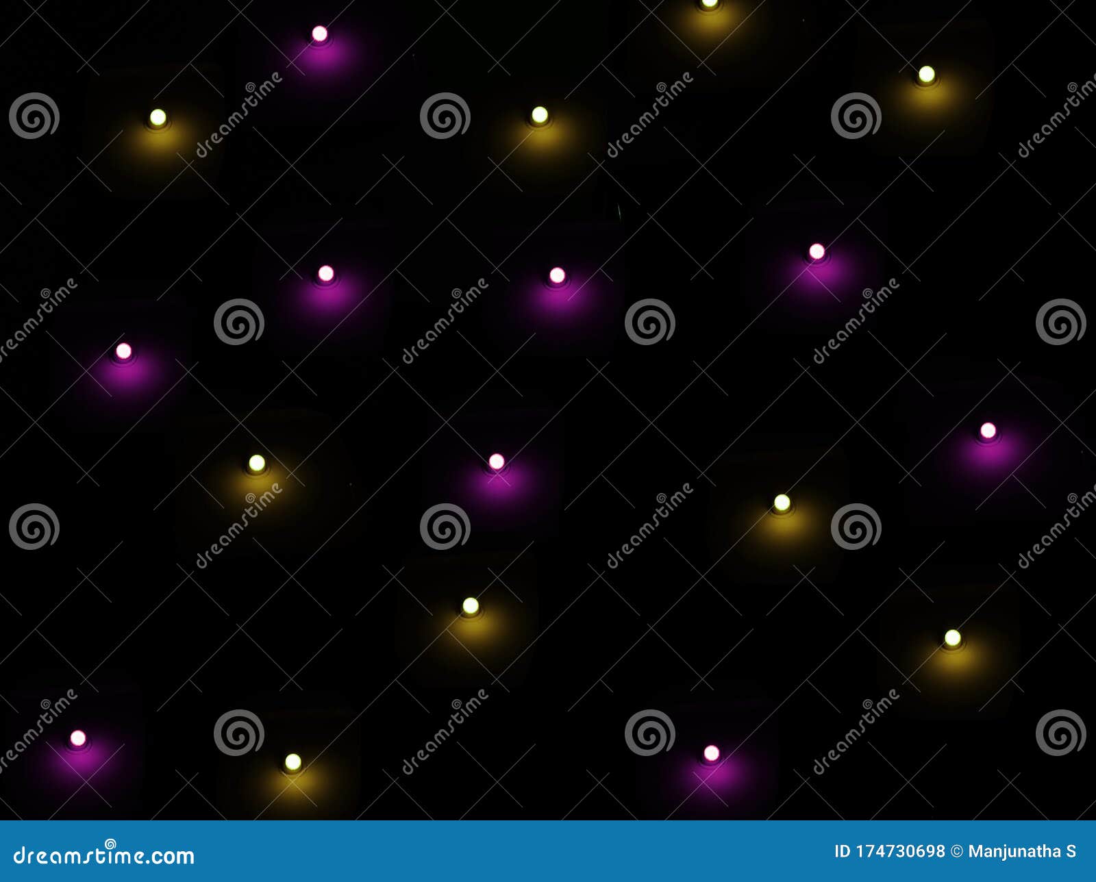 Colorful Stage and Incandescent Light Background, Technology of Glowing