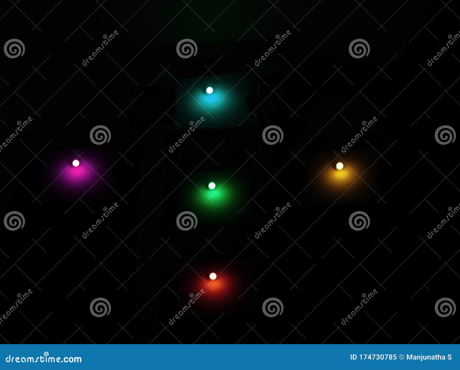 Colorful Stage and Incandescent Light Background, Technology of Glowing