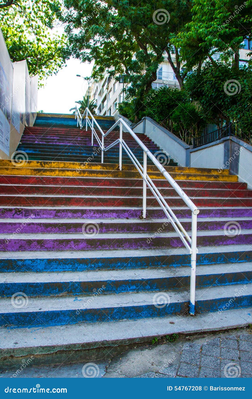 colorful stairs in moda, istanbul