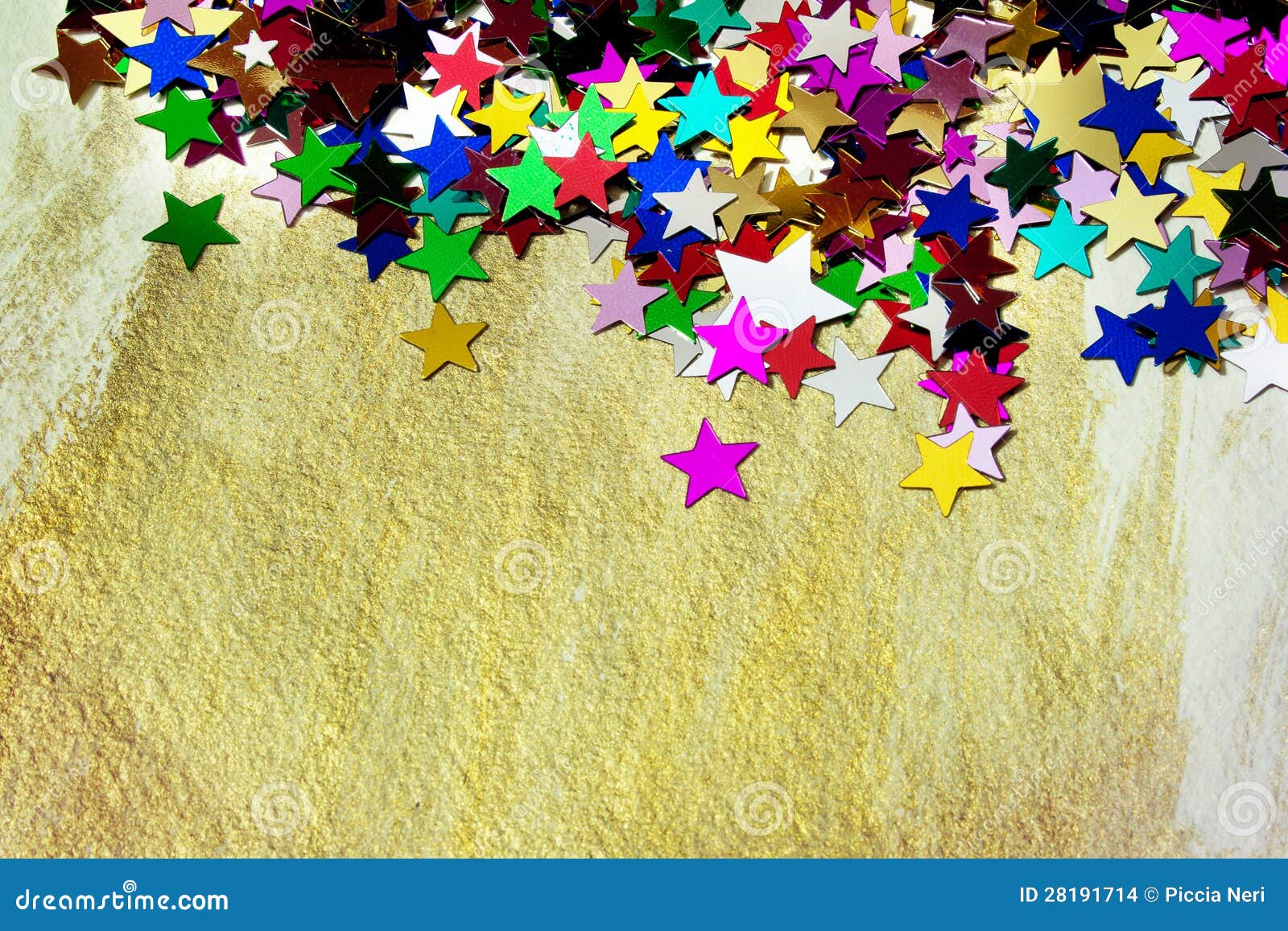 Colorful Stars On Gold Background Stock Images - Image 