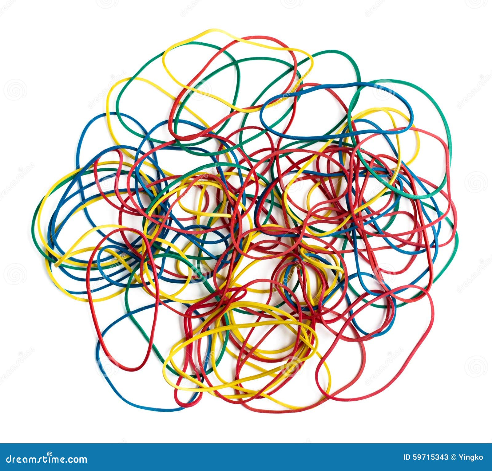 Colorful Stationery Rubber Bands on White Stock Image Image of