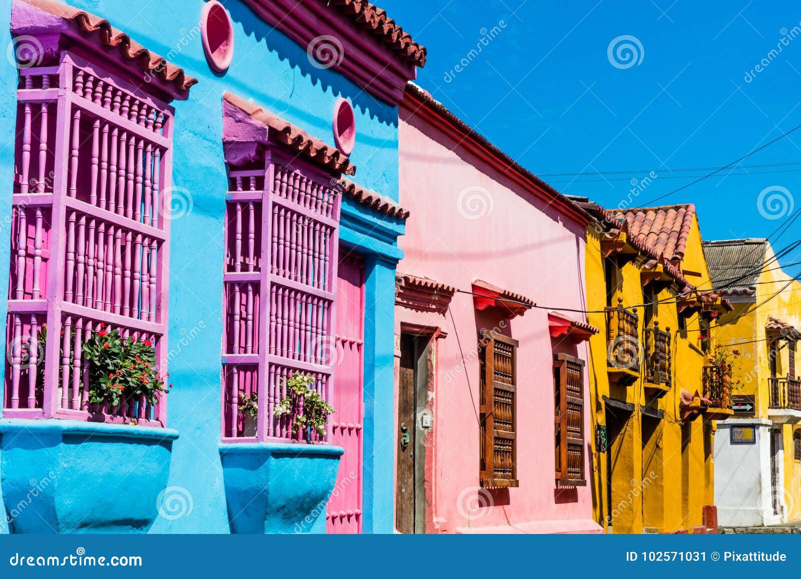 colorful streets getsemanir cartagena de los indias bolivar colo