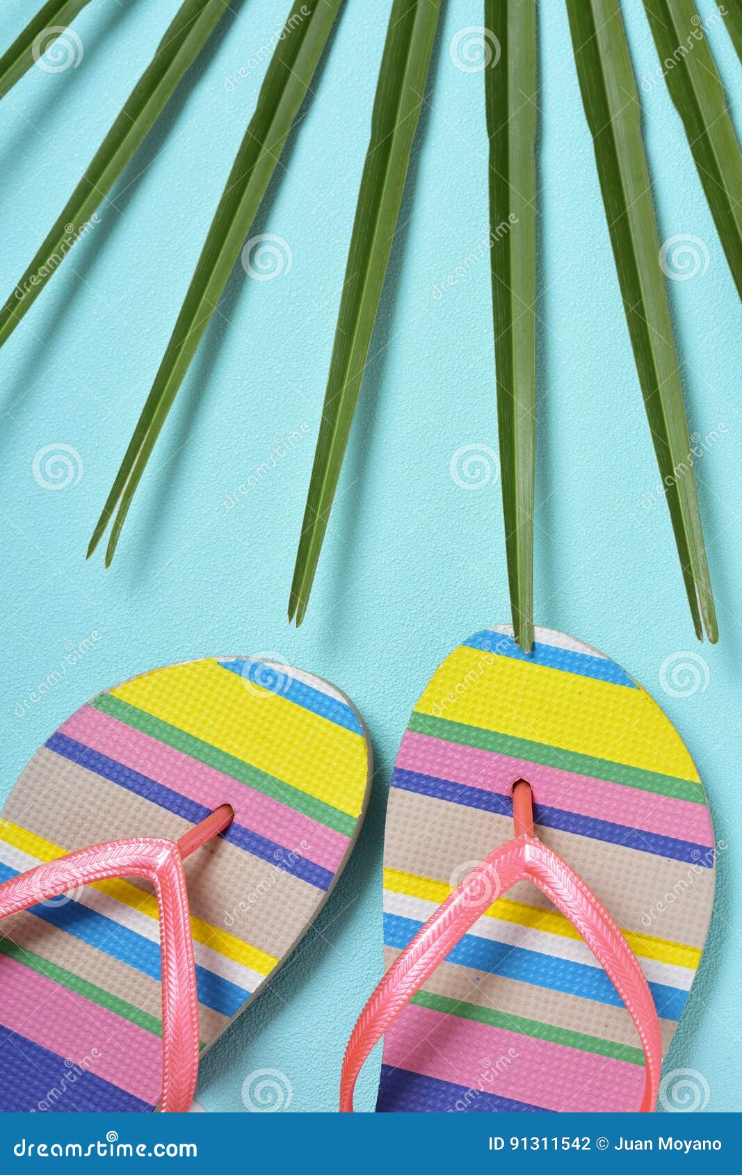 Colorful Striped-patterned Flip-flops Stock Photo - Image of colors ...