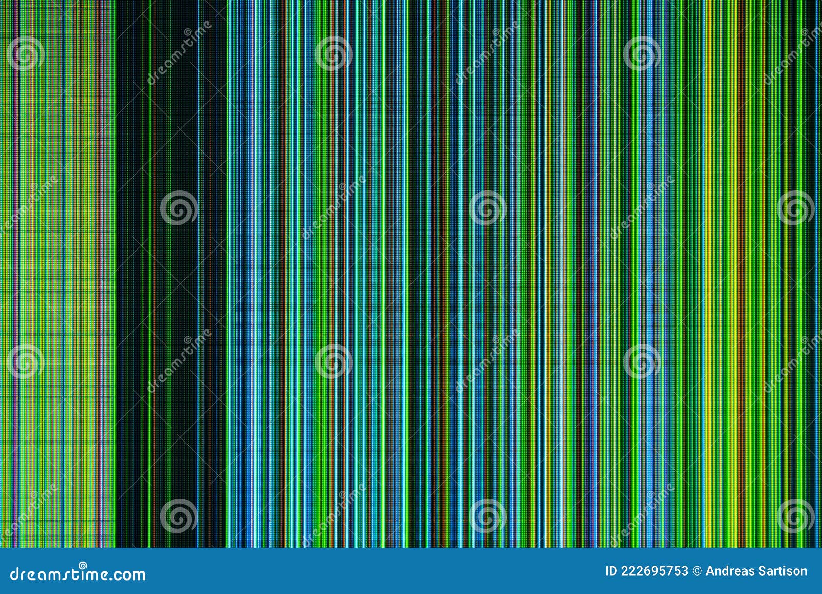 Colorful Stripes on a Broken LCD TV Screen Stock Image Image of