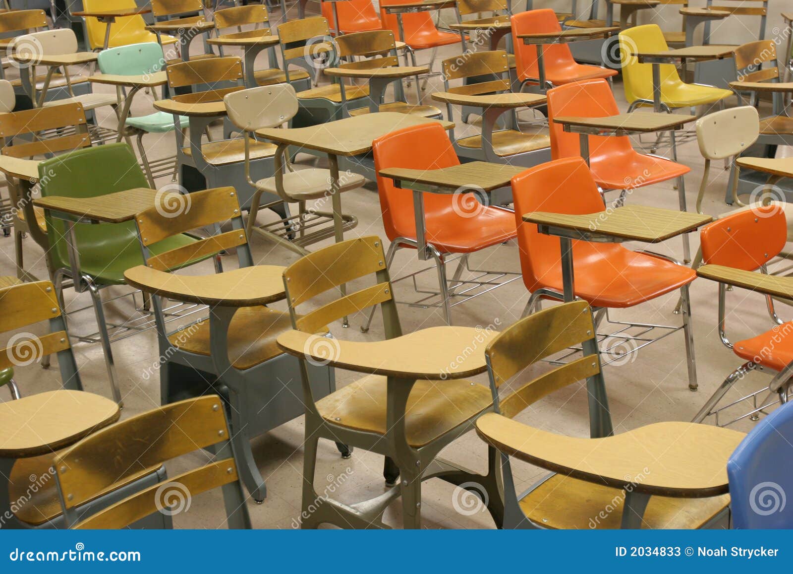 Colorful Student Desks stock image. Image of sitting, highschool 2034833