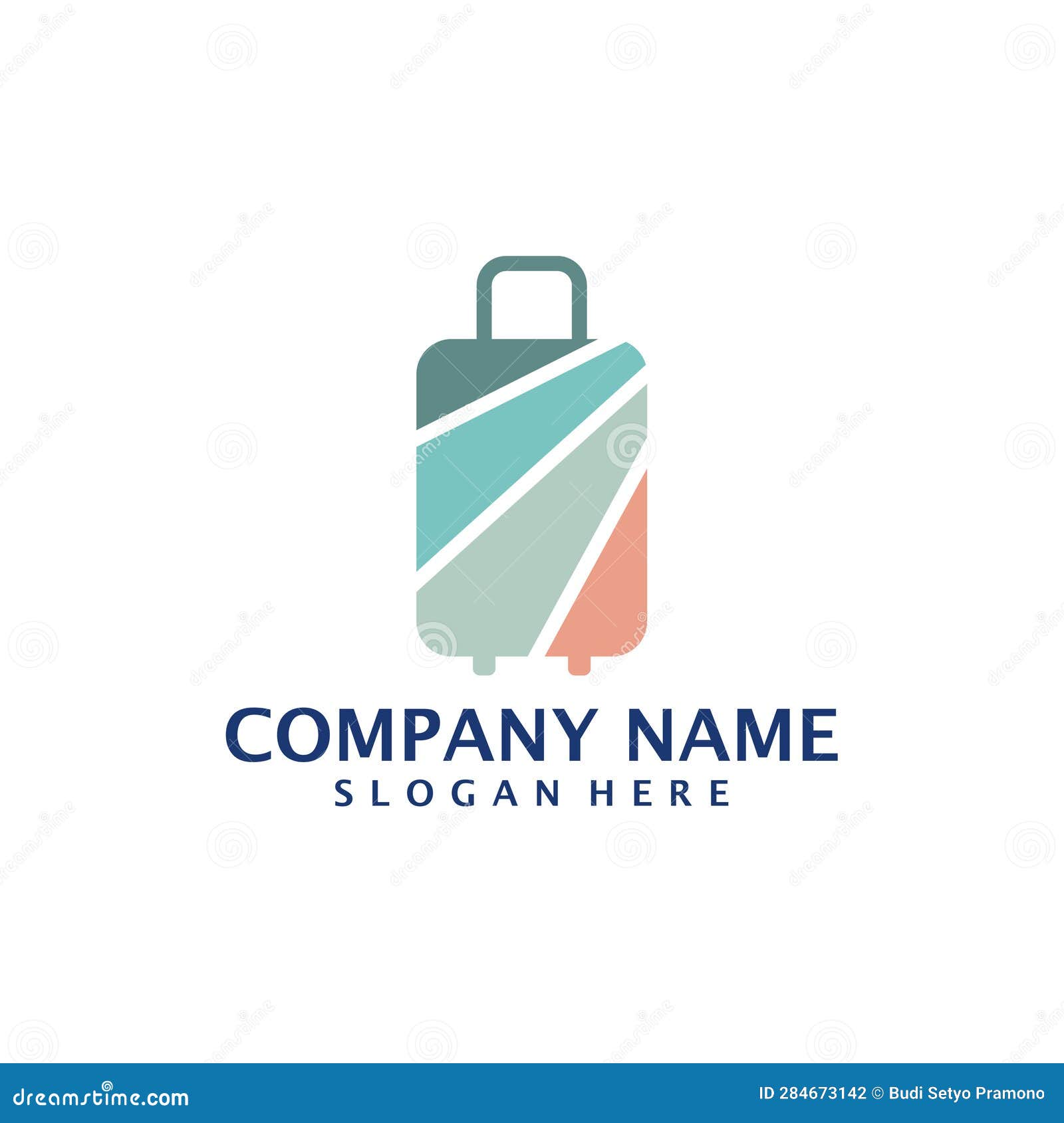 Colorful Suitcase Logo Design Vector. Suitcase Logo Design Template