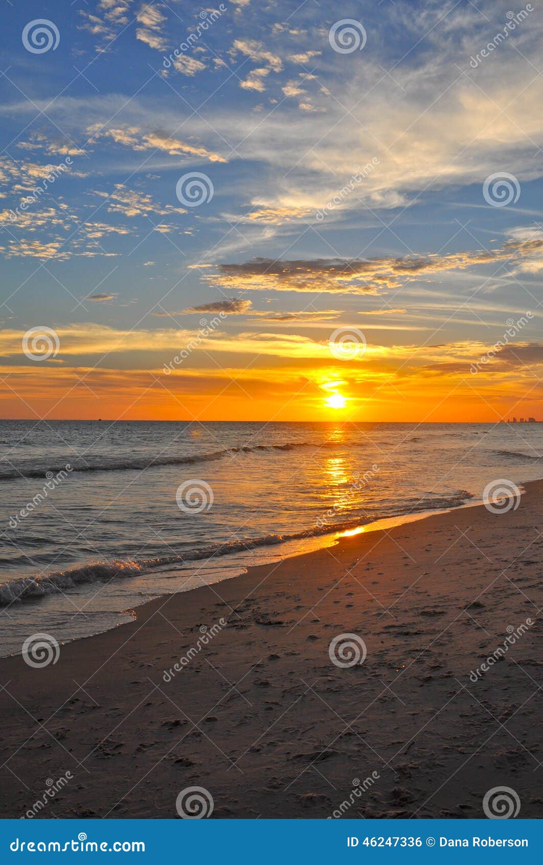 Colorful sunset. Sunset off Panama City Beach