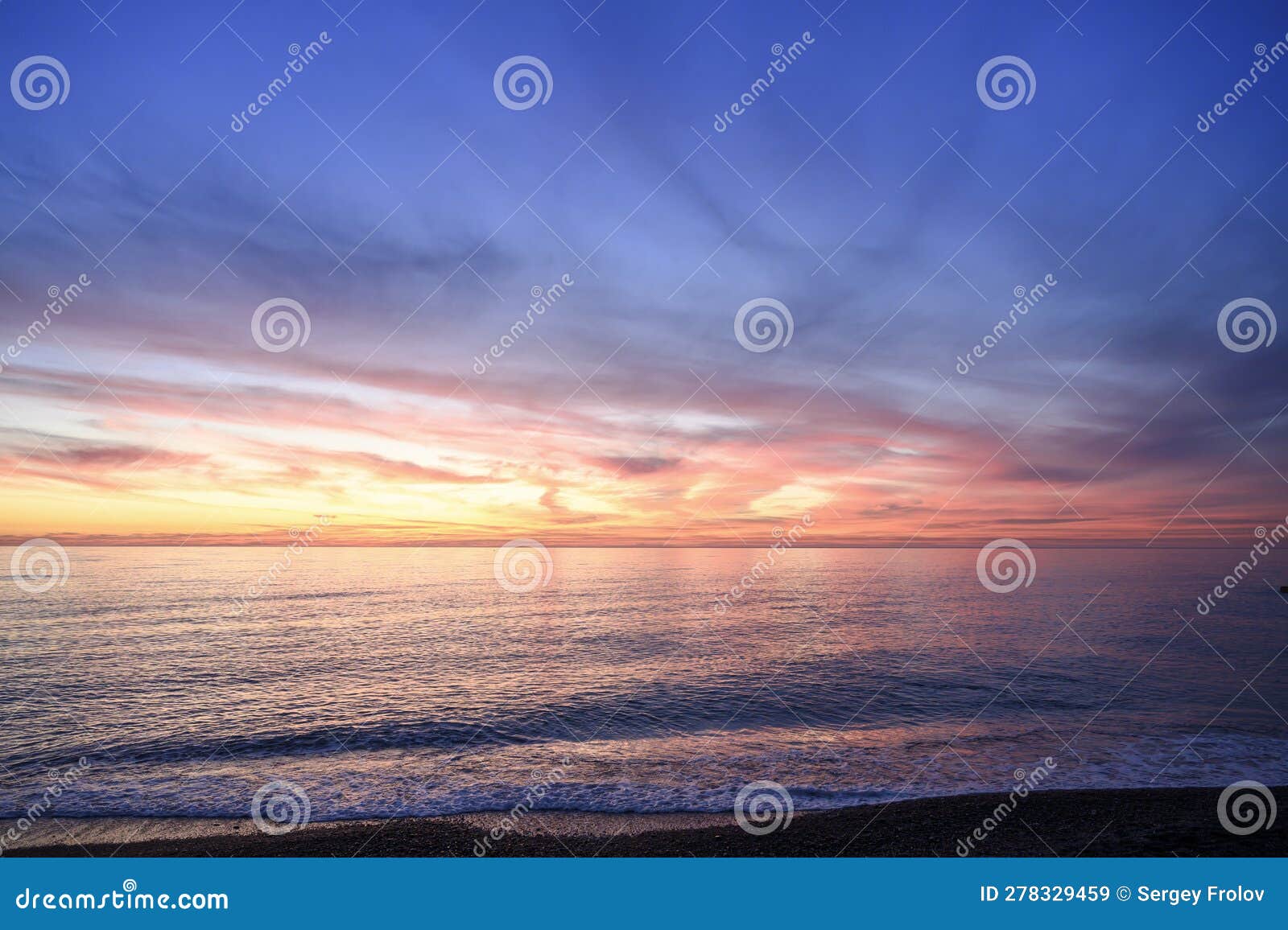 Colorful Sunset Over the Winter Sea Stock Image Image of cloud