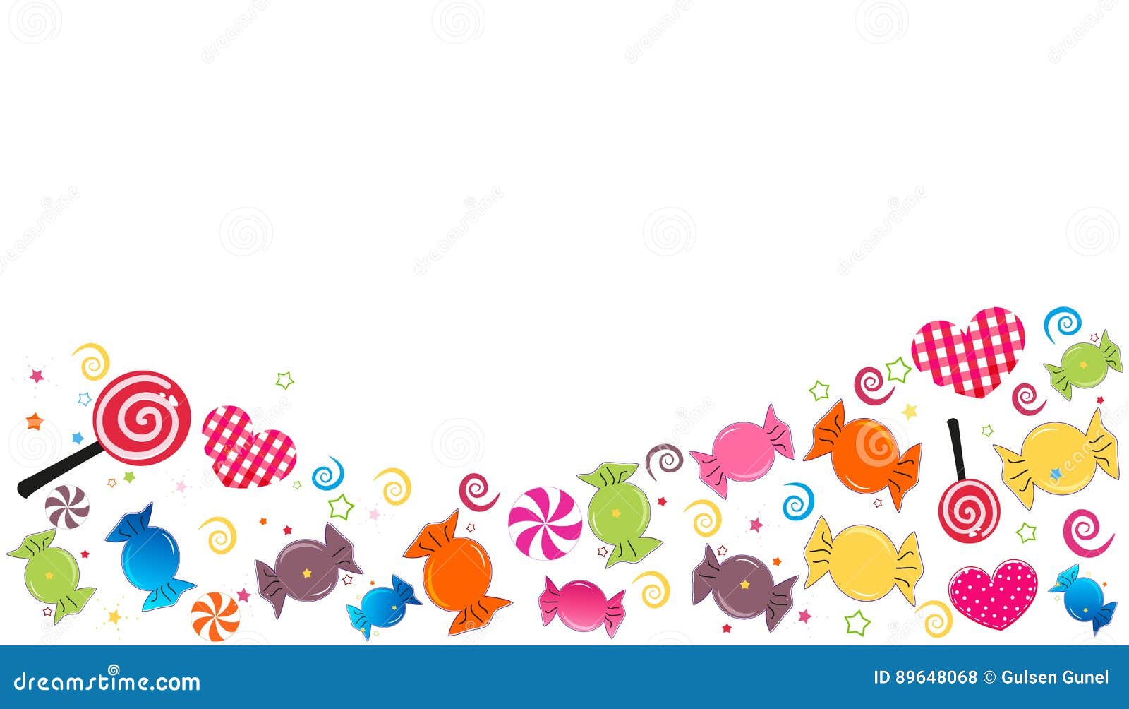 Colorful Sweet Candy Greeting Card Stock Vector Illustration of