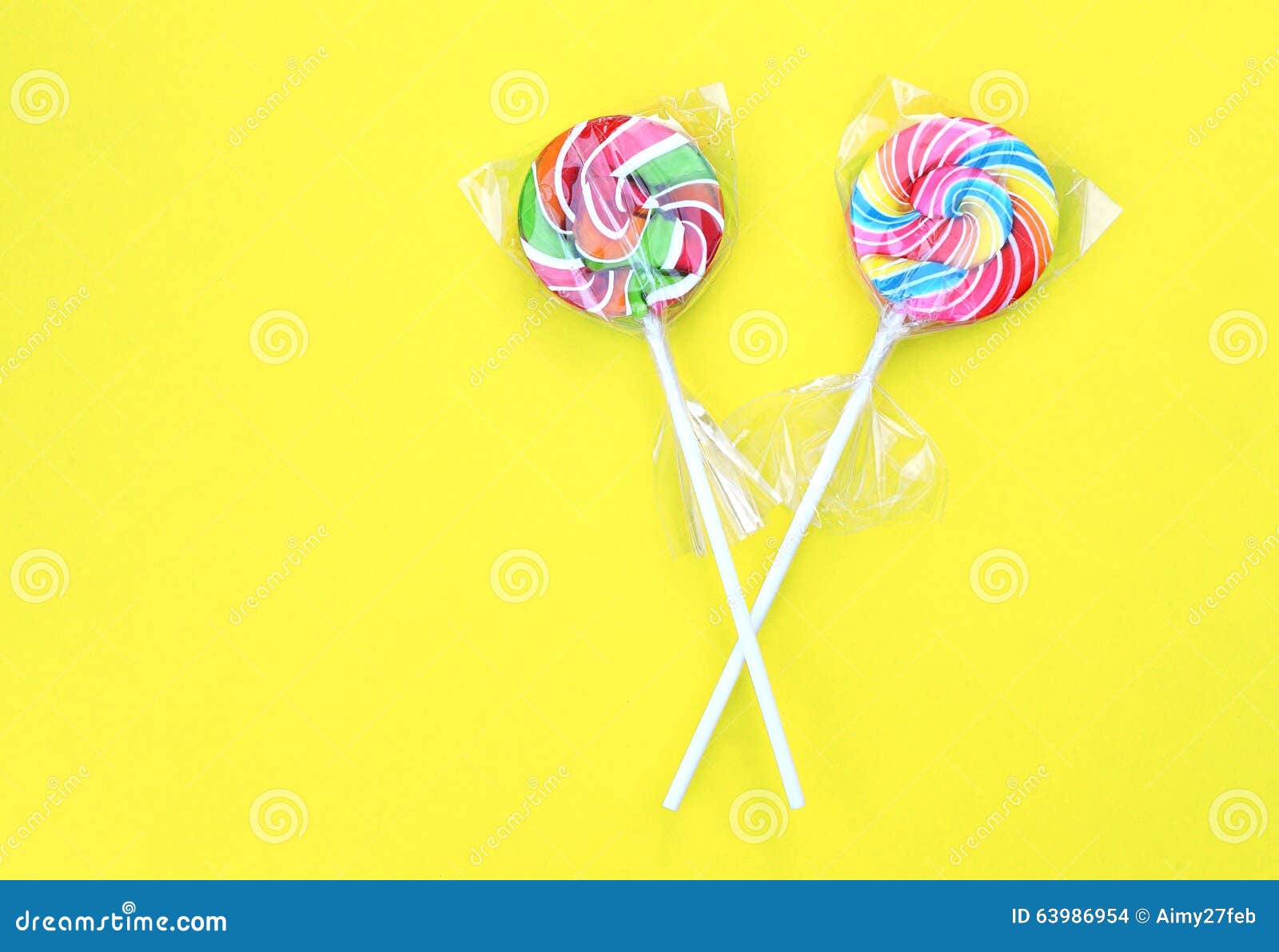 Colorful Sweet Lollipops in Clear Plastic Wrap Stock Photo Image of