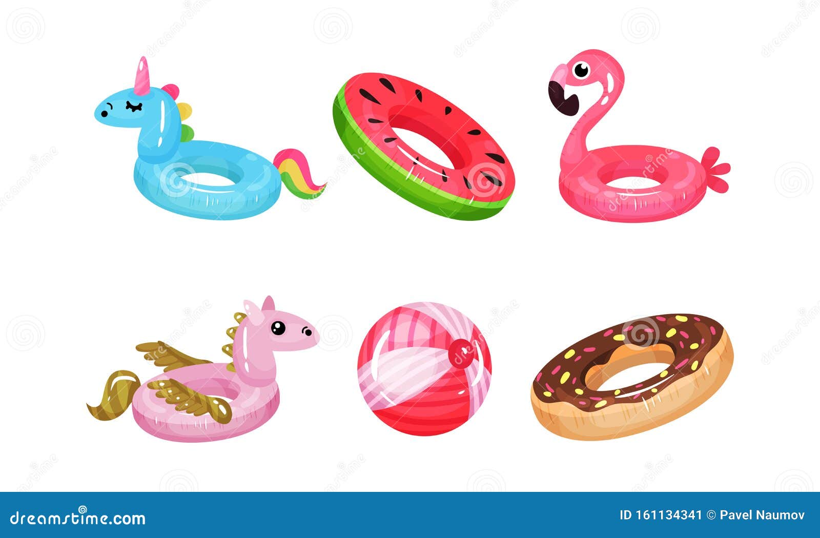 Colorful Swimming Inner Tubes Icon Vector Set Stock Vector ...