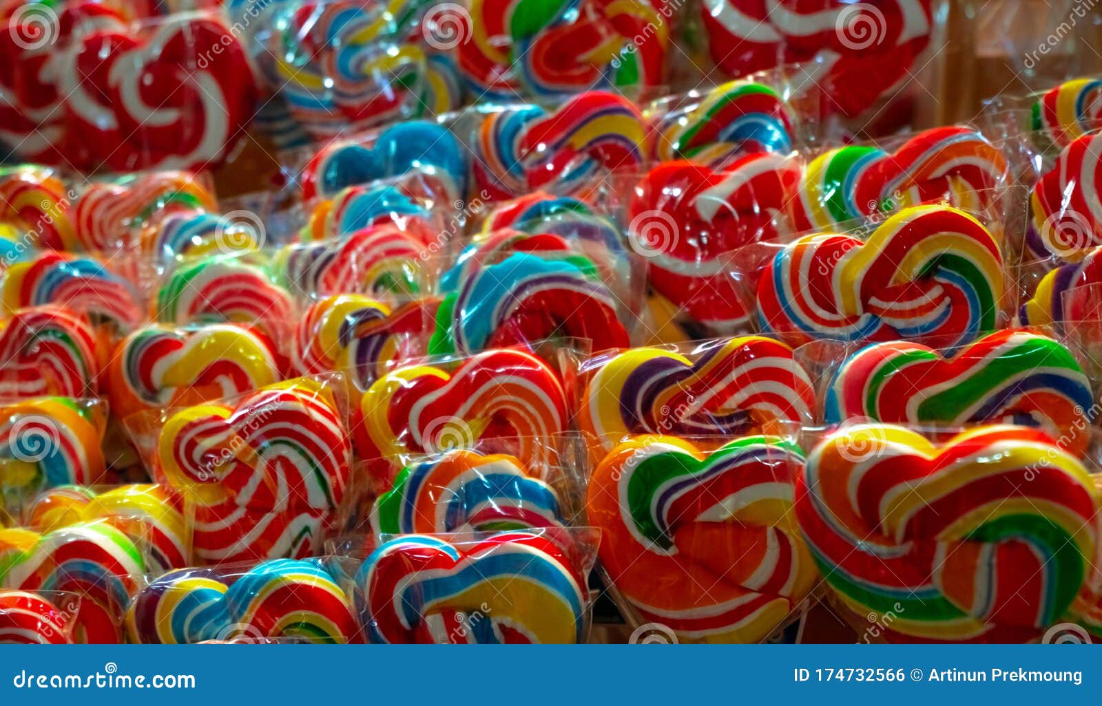 Colorful Swirl Lollipops at Confectionery. Sweet Candy for Kids Party ...