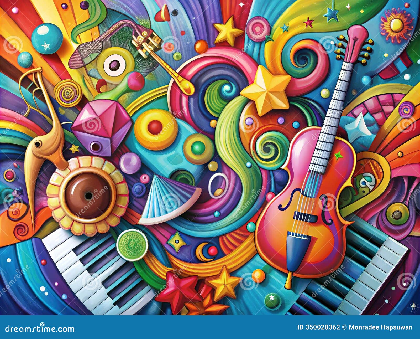 a colorful symphony of imagination dynamic abstract art explores modern musical themes with vibrant expressive