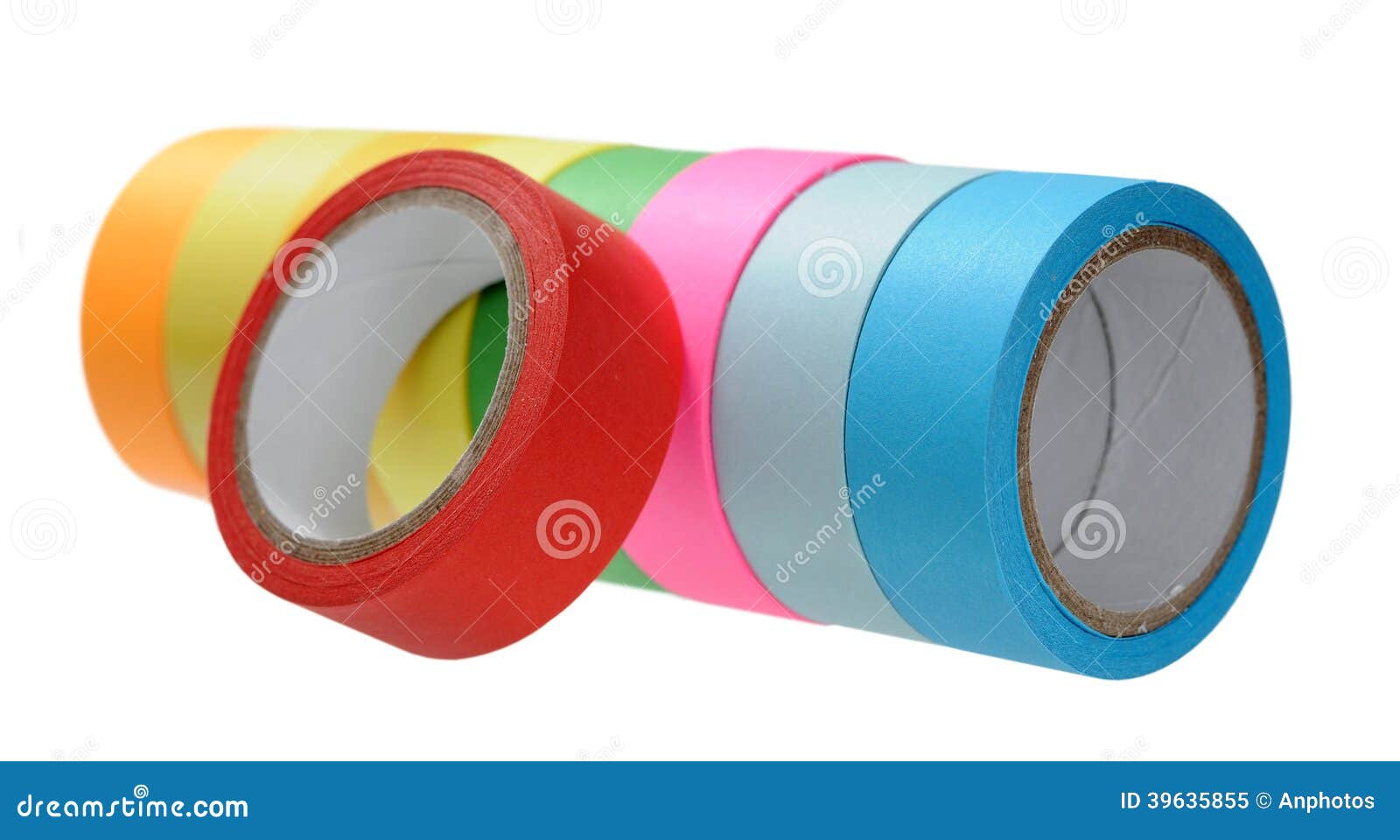 Colorful Tape Roll Isolated Stock Image - Image of protect, green: 39635855