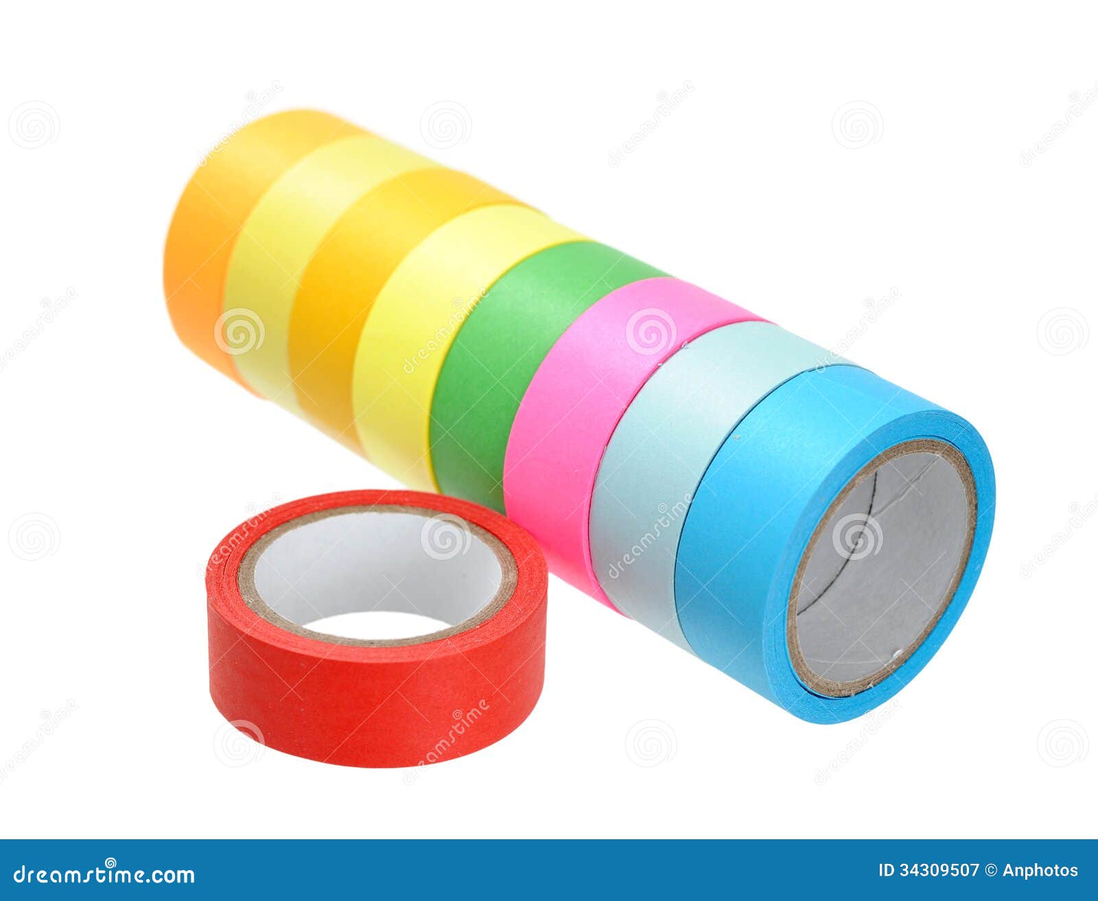 Colorful tape rolls stock image. Image of packing, tape 34309507