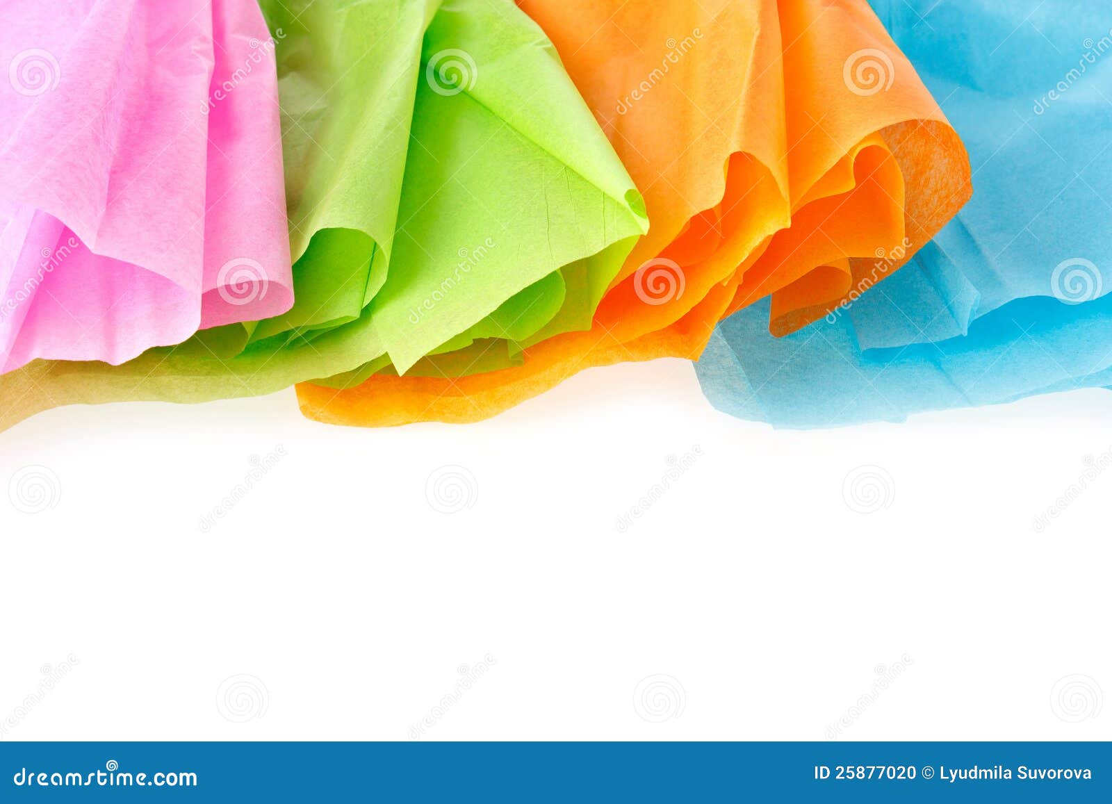 Colorful tissue paper stock photo. Image of paper, border 25877020