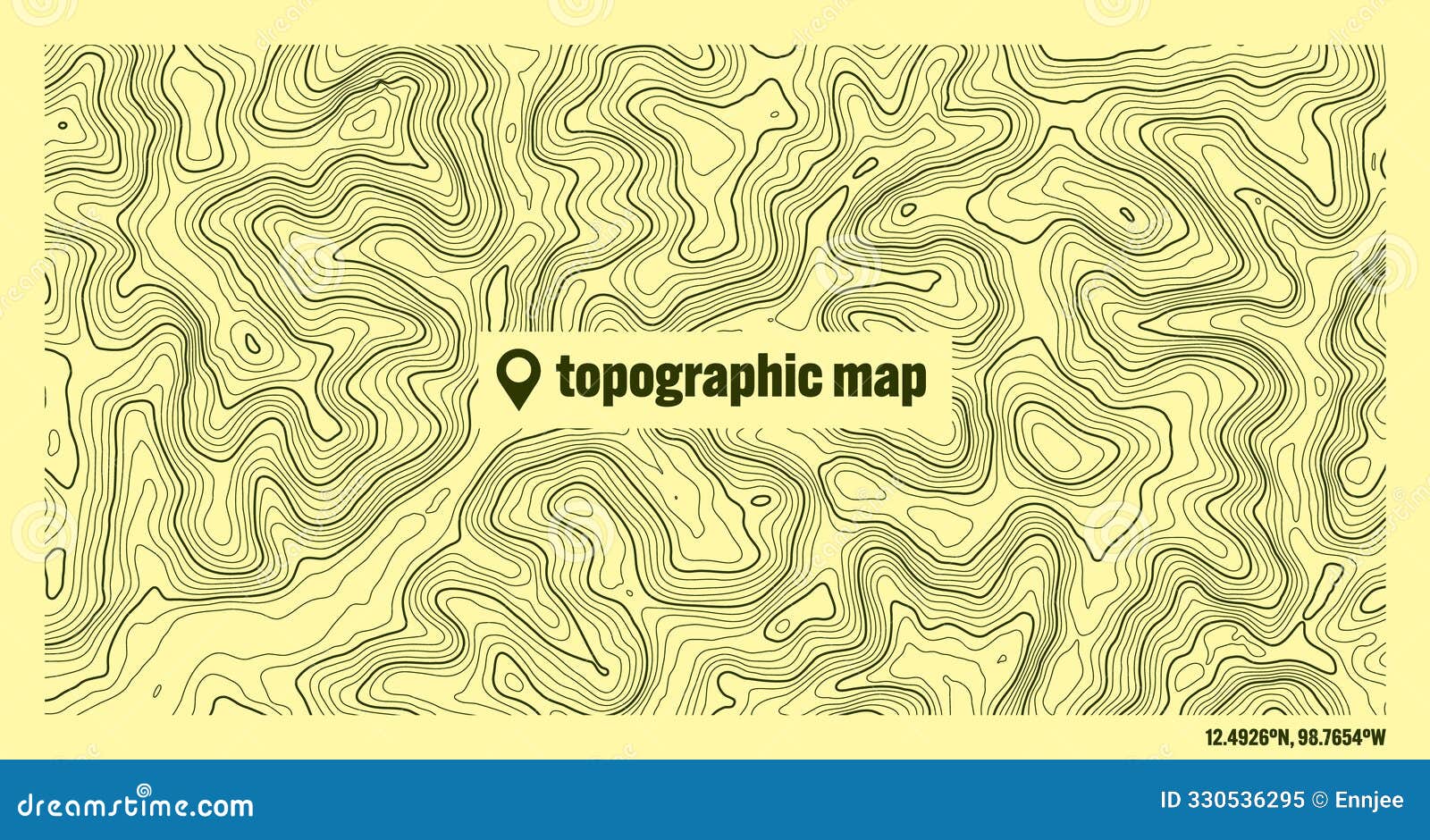 colorful topographic map with contour lines. geographic terrain grid, relief height elevation. ground path pattern