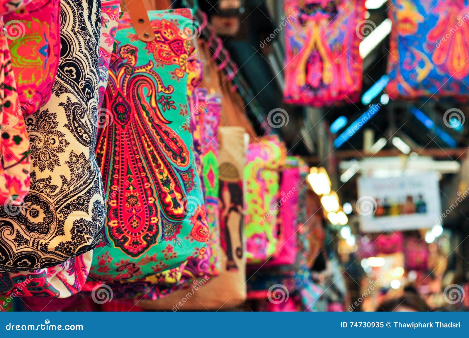 Colorful Tote Bag stock image. Image of color, market - 74730935