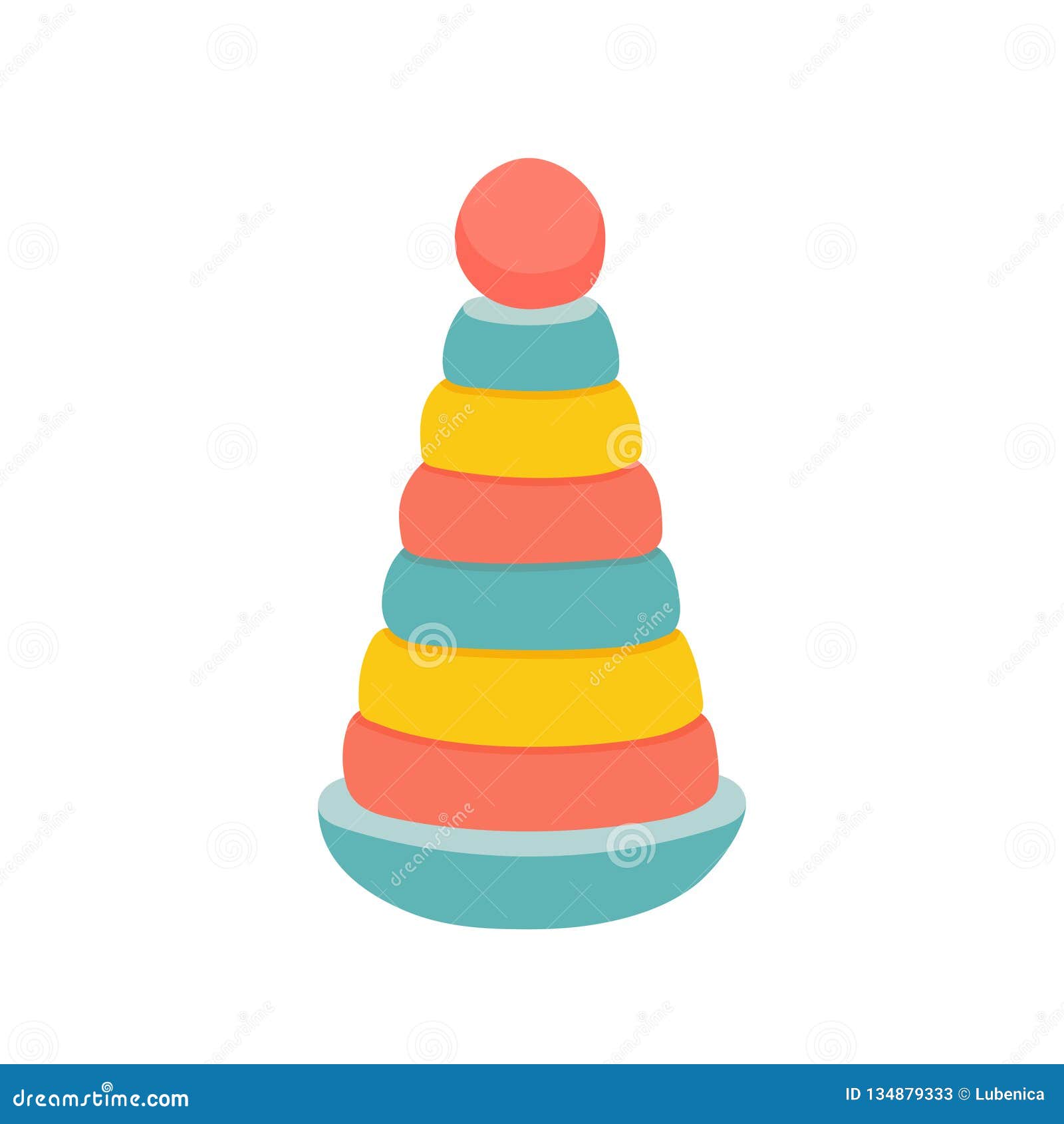 Set Glossy Yellow Plastic Toys Ring. Toy Bagel or Donut Colorful for  Pyramid. Classic Circle with a Fun Design Baby Element Stock Vector -  Illustration of colourful, built: 139914315