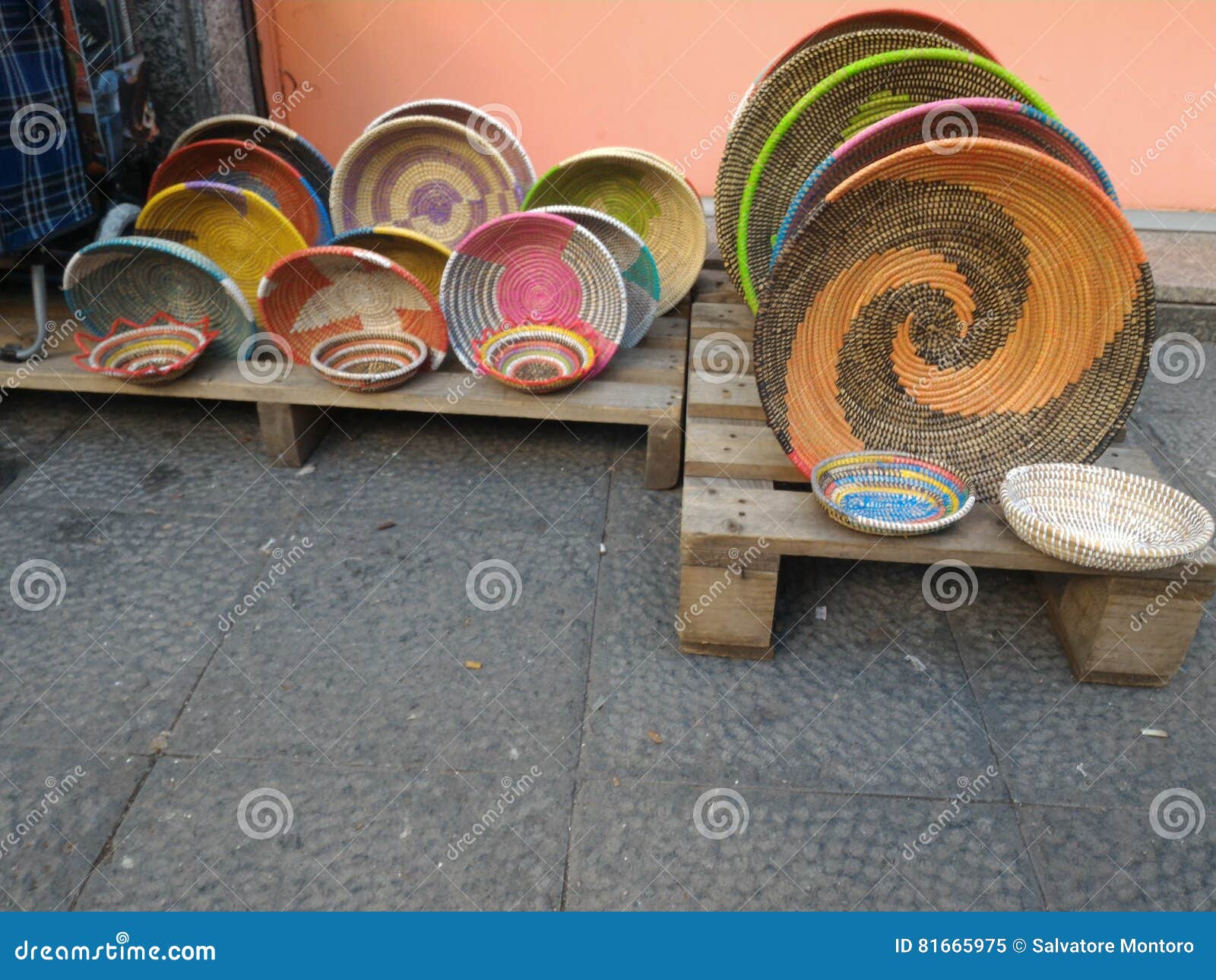 Colorful Traditional African Baskets Stock Image Image of colorfull