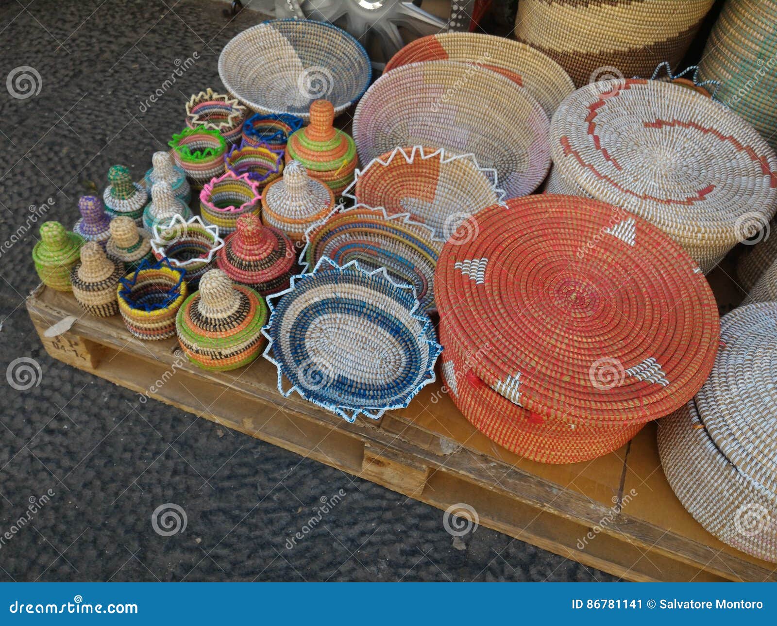 Colorful Traditional African Baskets Stock Image Image of traditional