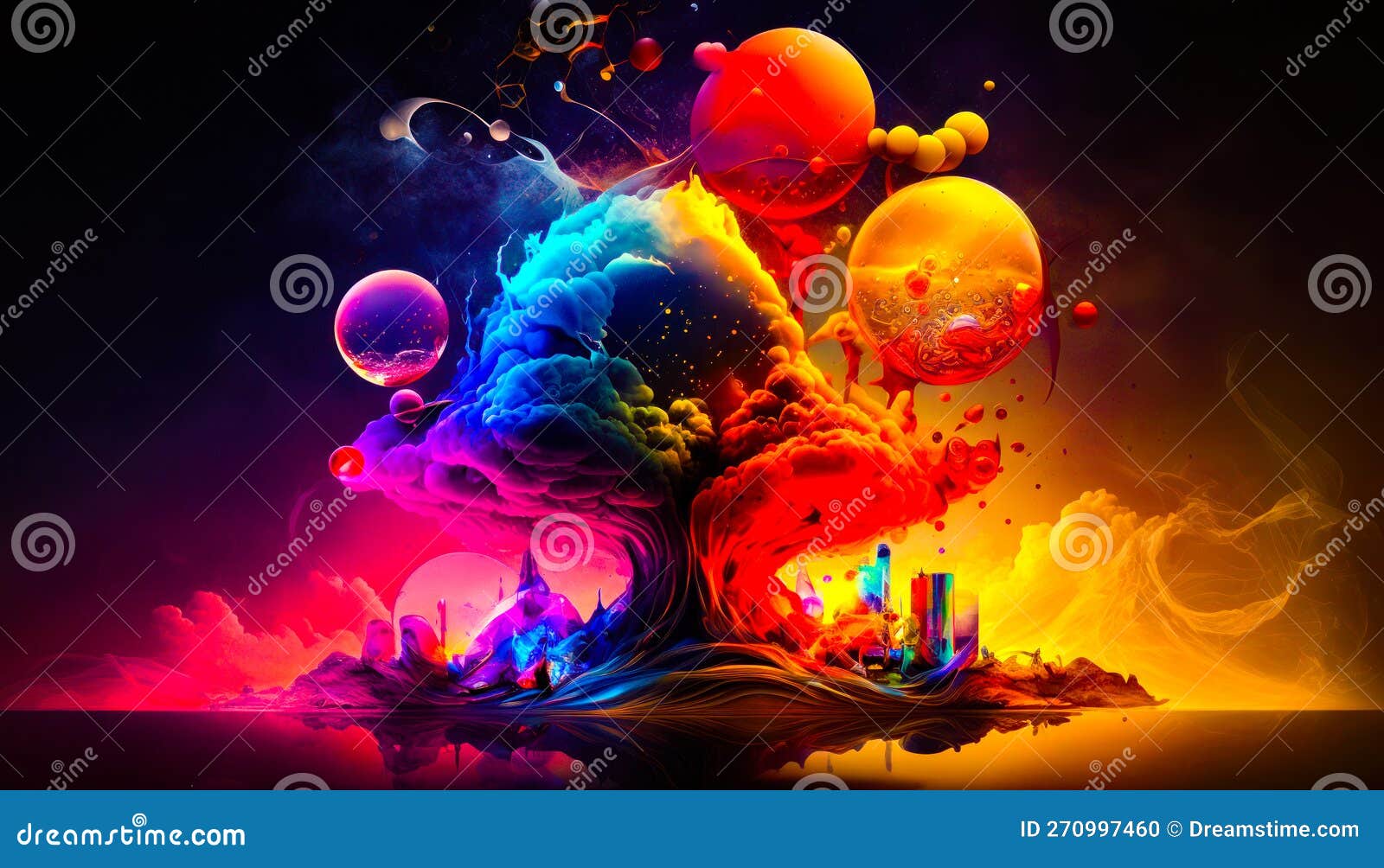 Colorful Tree with Lots of Different Colors. Fantasy Stock Illustration ...