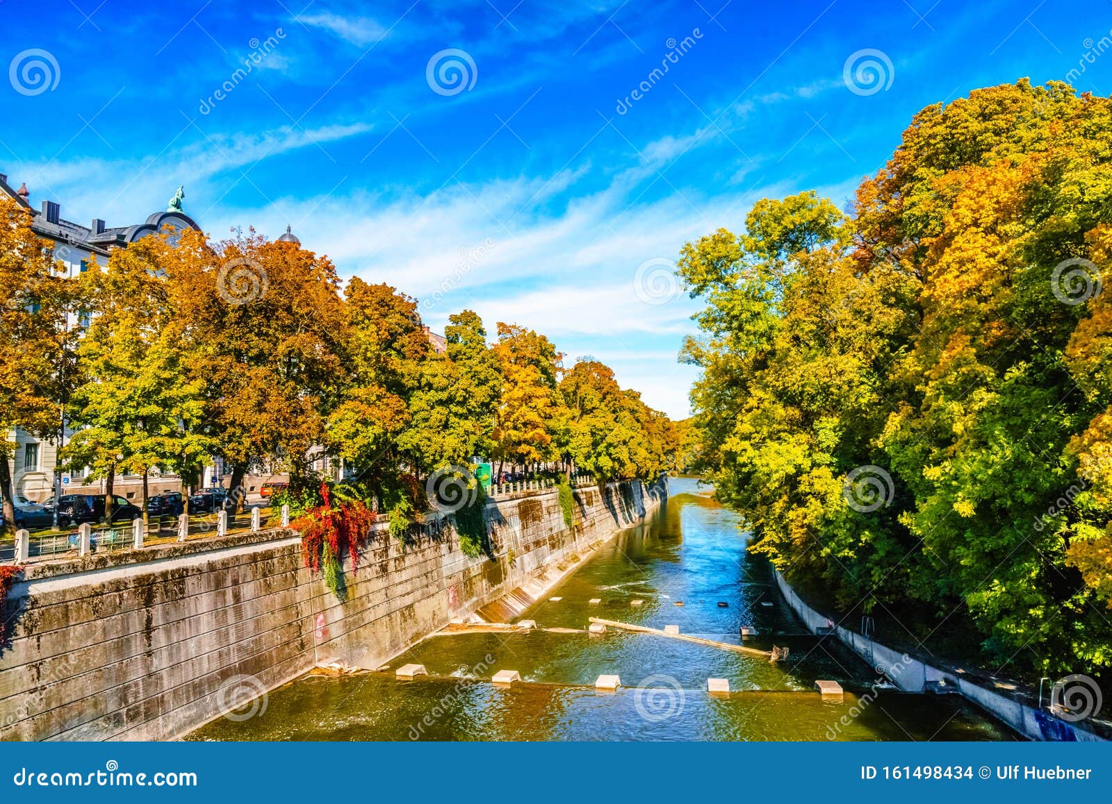 Colorful Trees in Autumn at the Isar in Munich Stock Photo - Image of ...