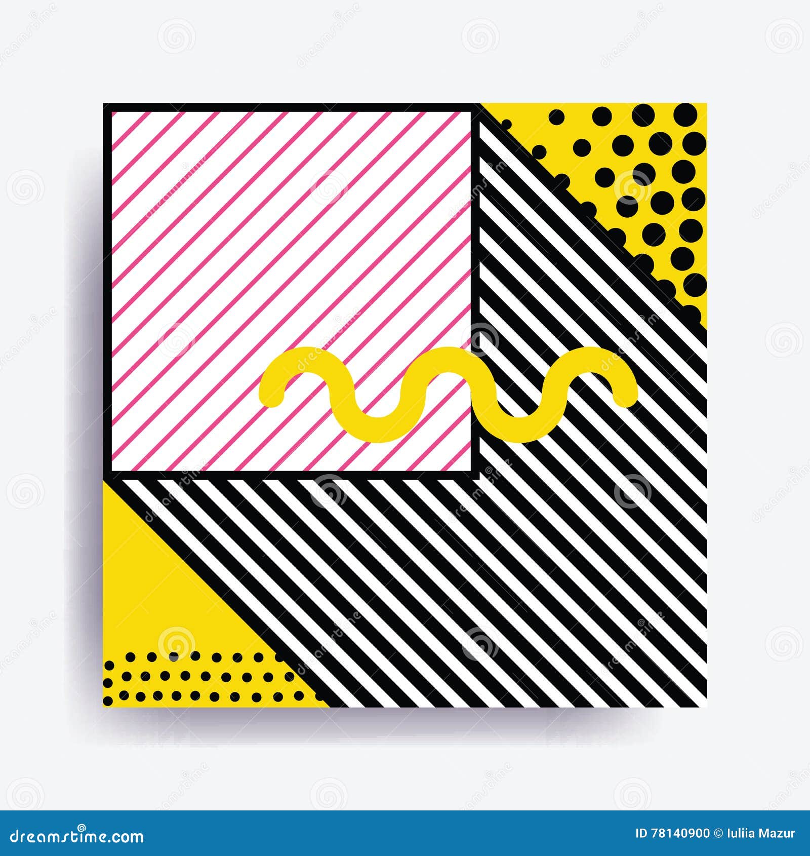 Colorful Trend Neo Memphis Geometric Pattern Stock Vector