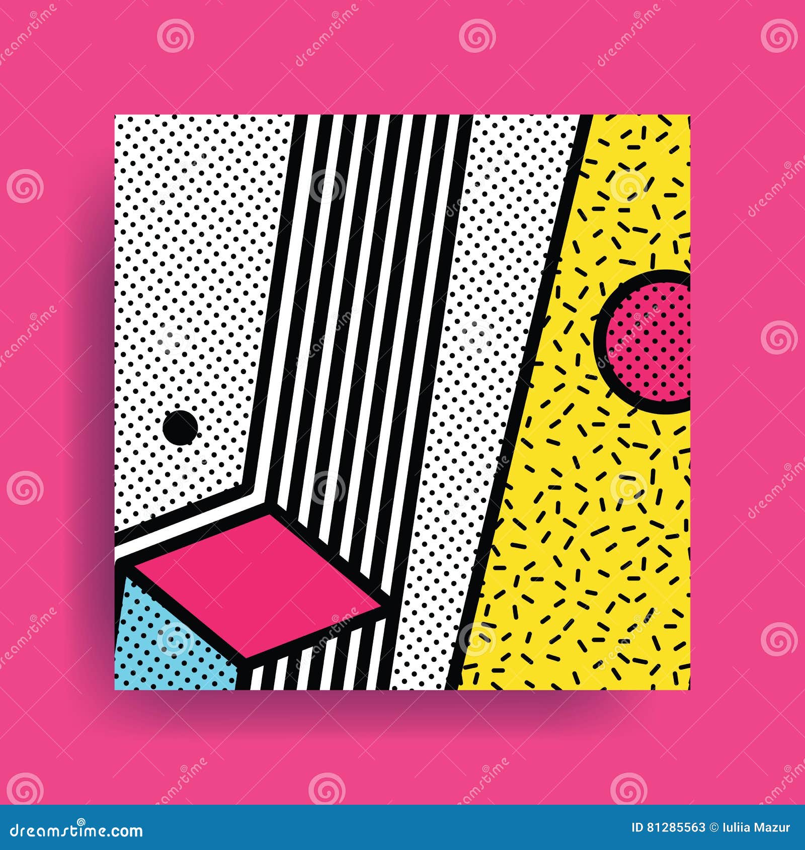 Colorful Trend Neo Memphis Geometric Pattern Stock Vector