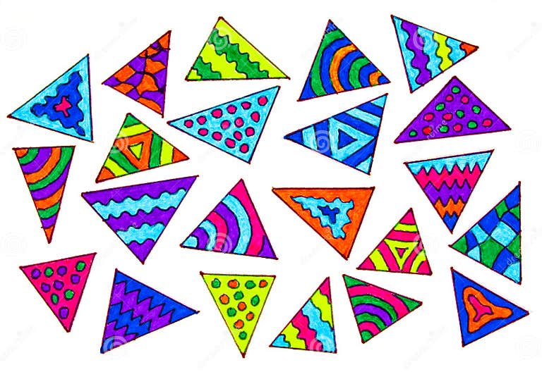 Colorful triangles stock photo. Image of illustrated - 110877050
