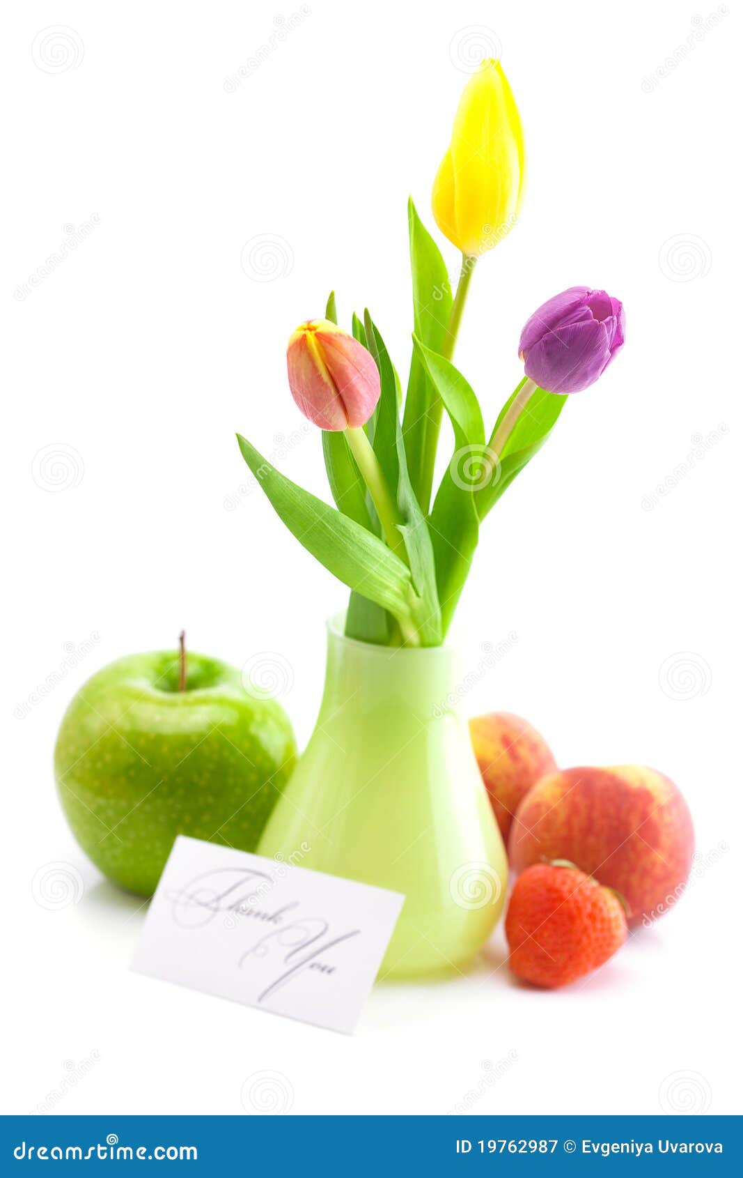 Colorful tulips in vase stock image. Image of food, letter 19762987
