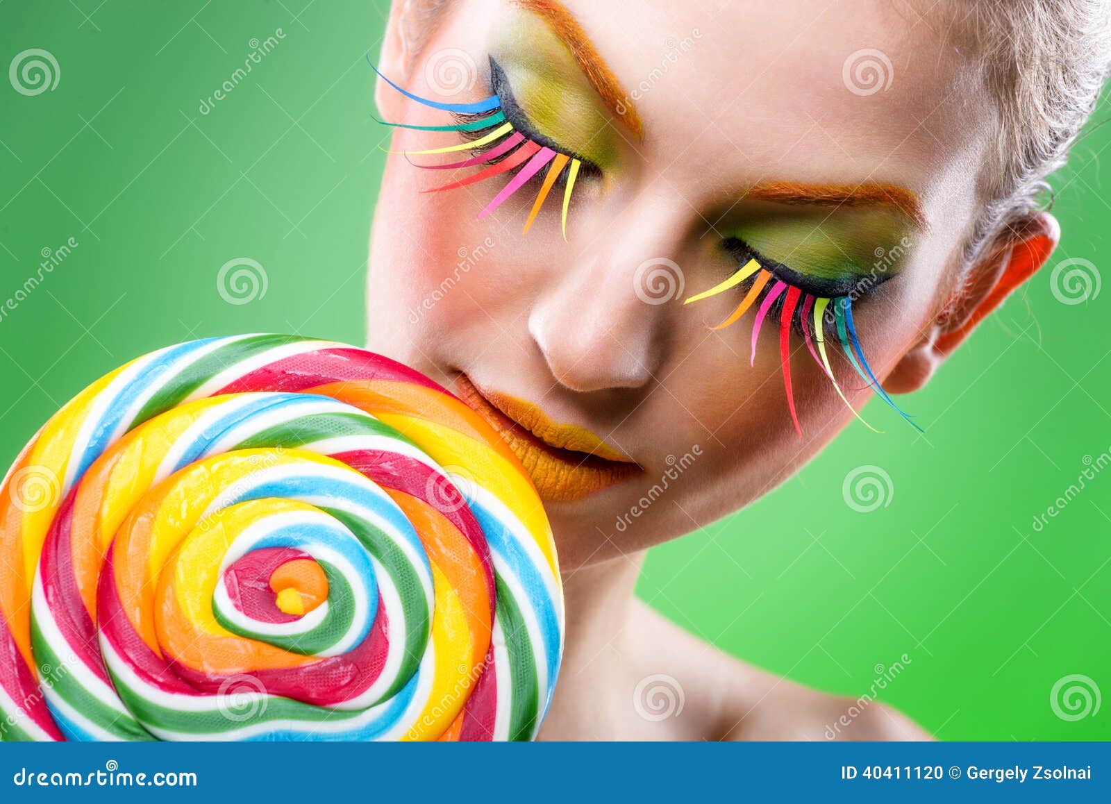 colorful twisted lollipop, colorful fashion makeup