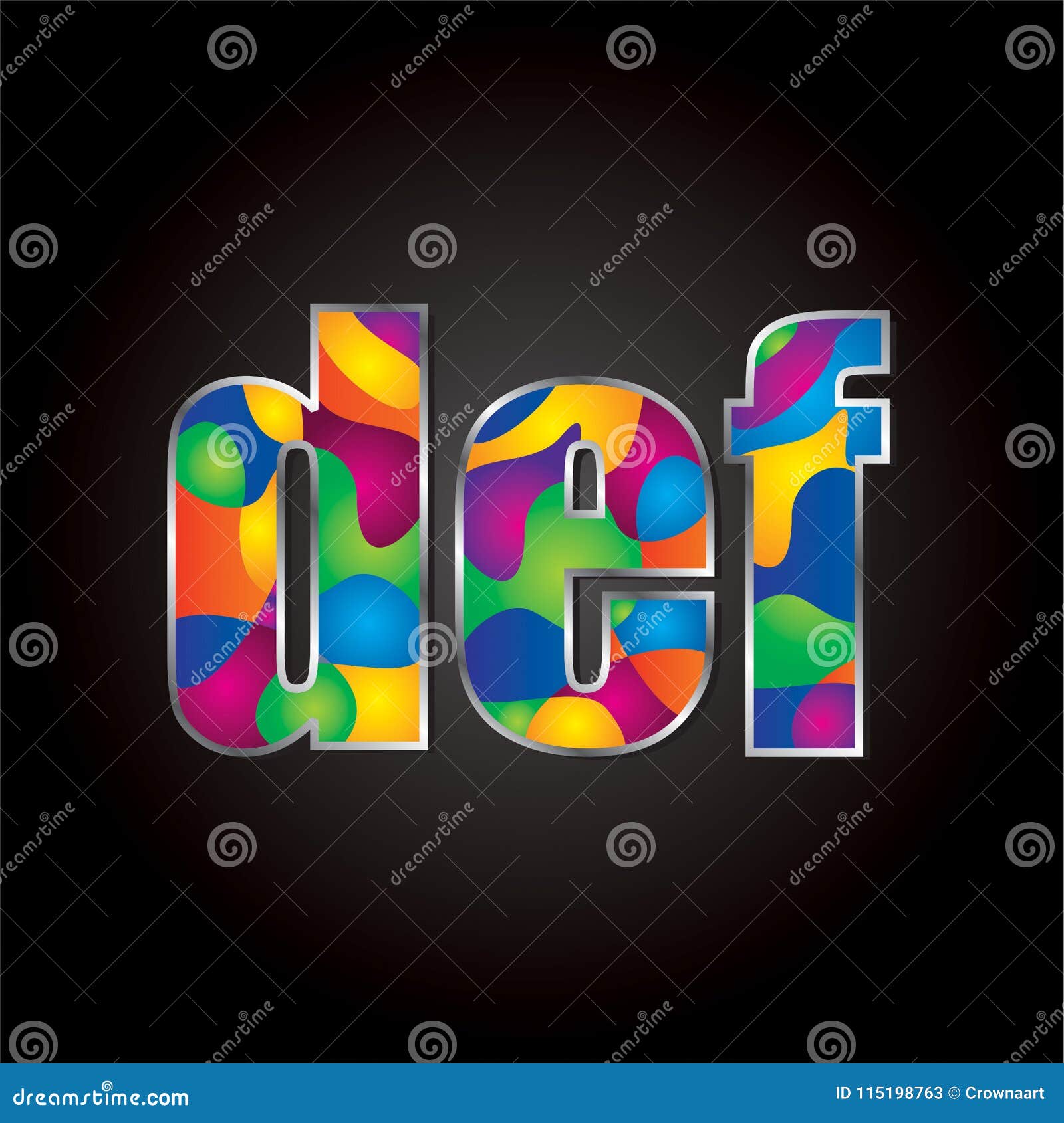 Colorful Typography Design Fonts Stock Illustration - Illustration of ...