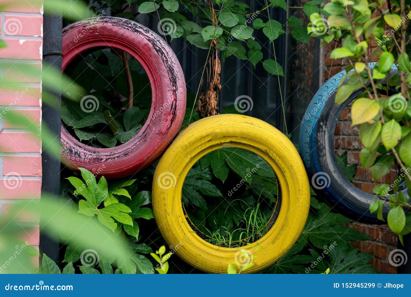 colorful tyres decorations