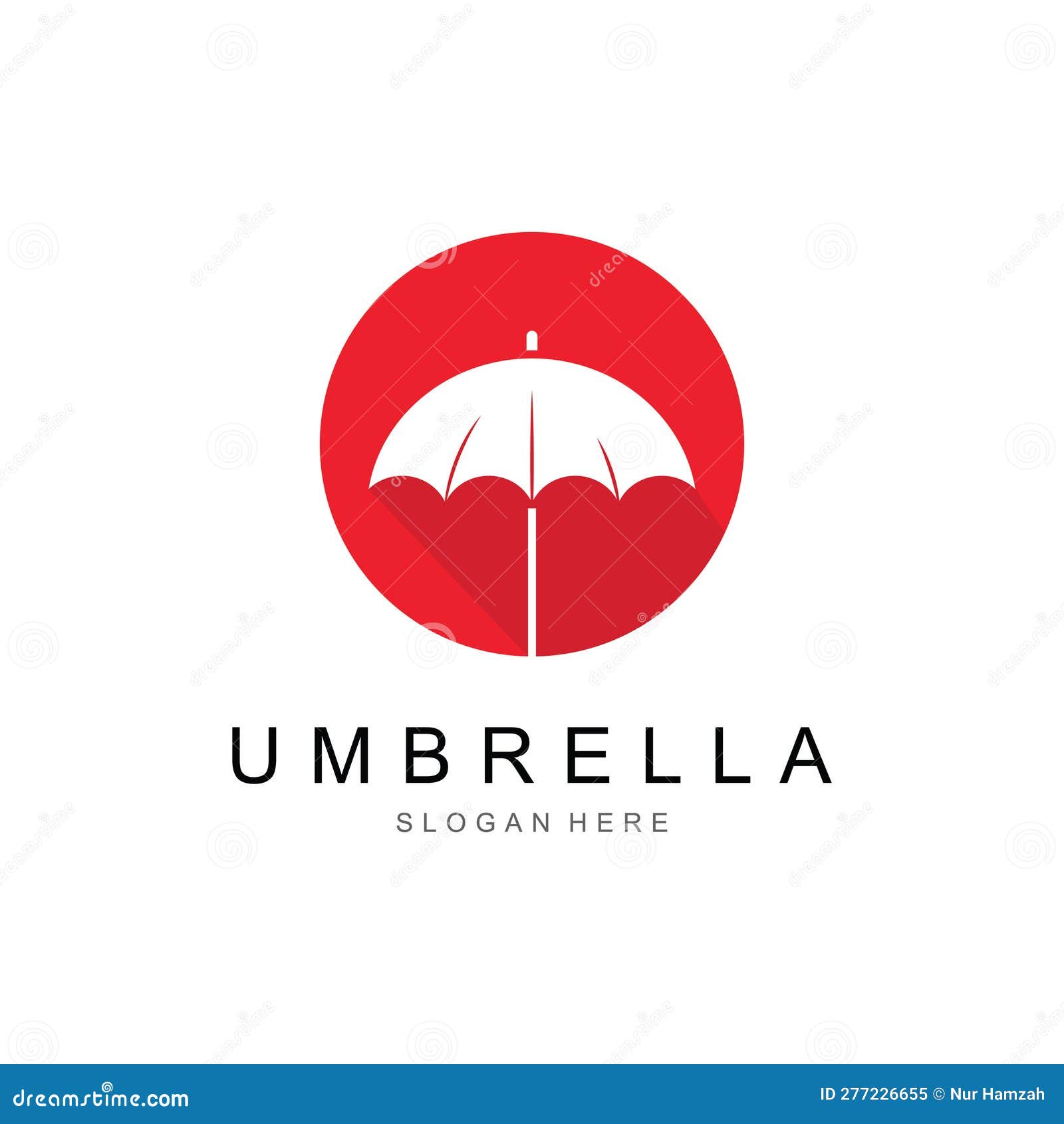 Colorful Umbrella Logo Template with Simple Concept Stock Vector