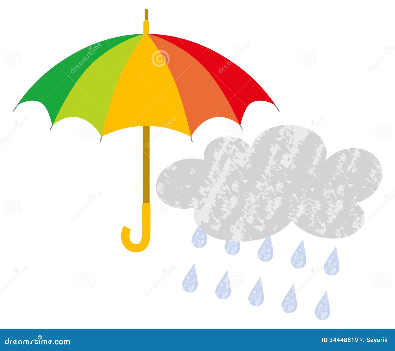Colorful Umbrella And Rain Cloud Royalty Free Stock Images Image